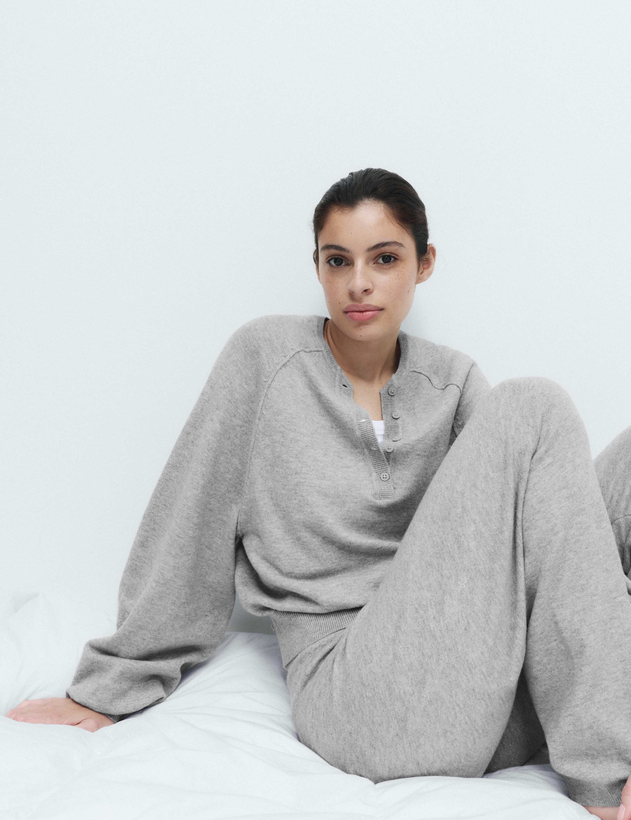 Knitted Oversized Henley Lounge Jumper 3 of 5