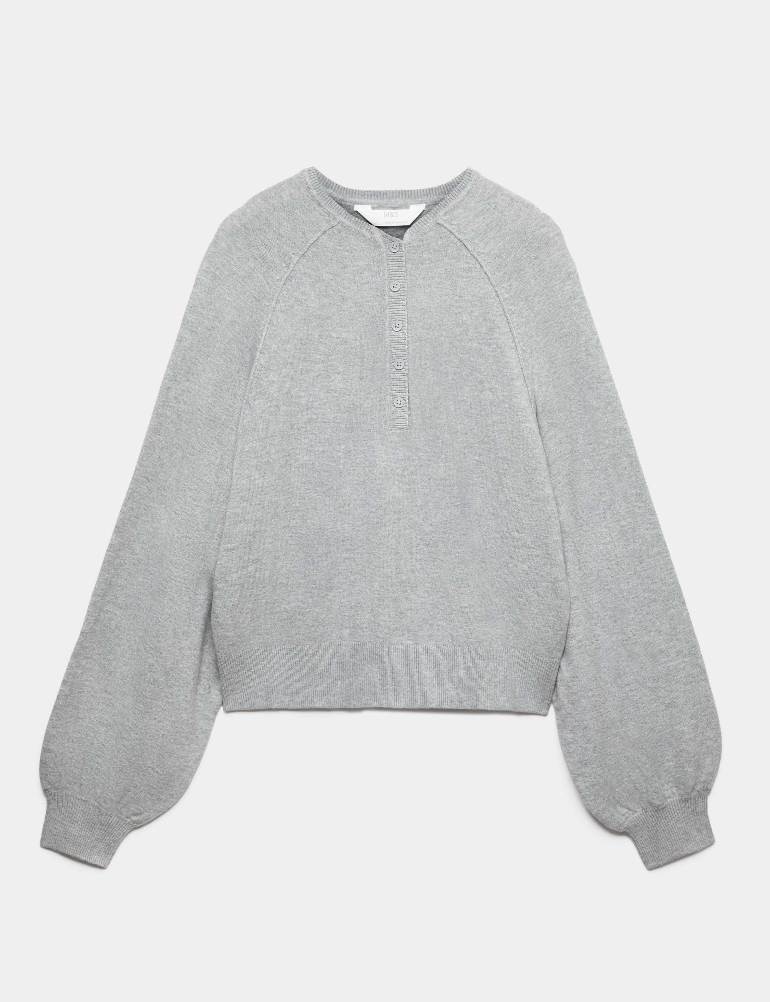 Knitted Oversized Henley Lounge Jumper 2 of 5