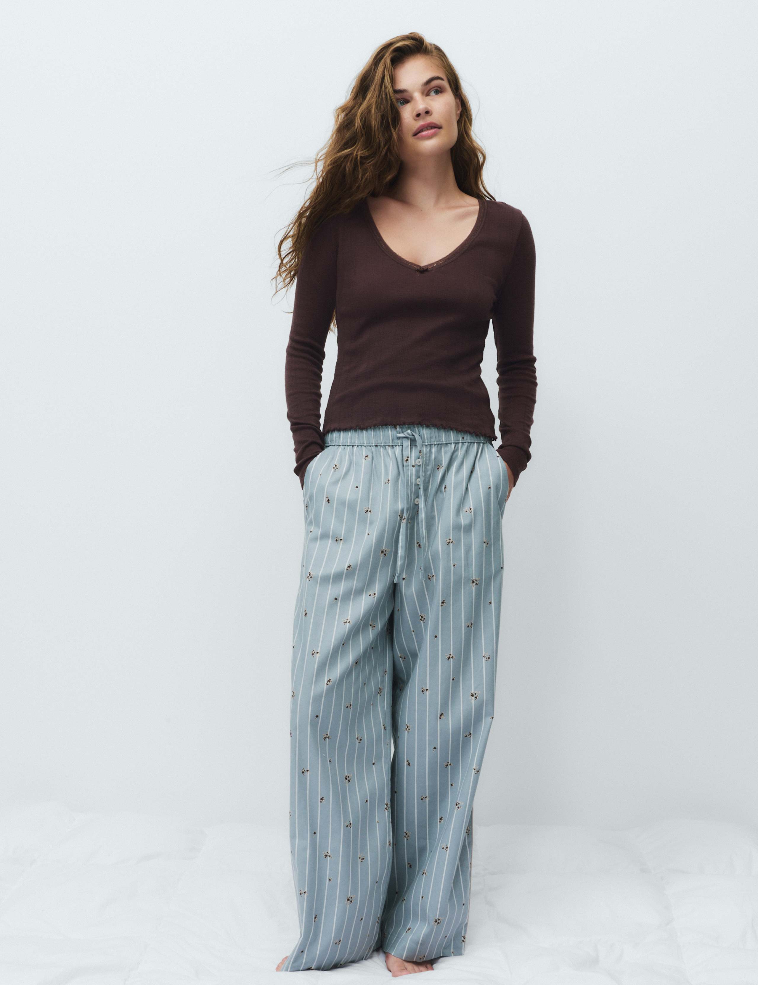 Pure Cotton Pointelle Lace Trim Pyjama Top 4 of 4