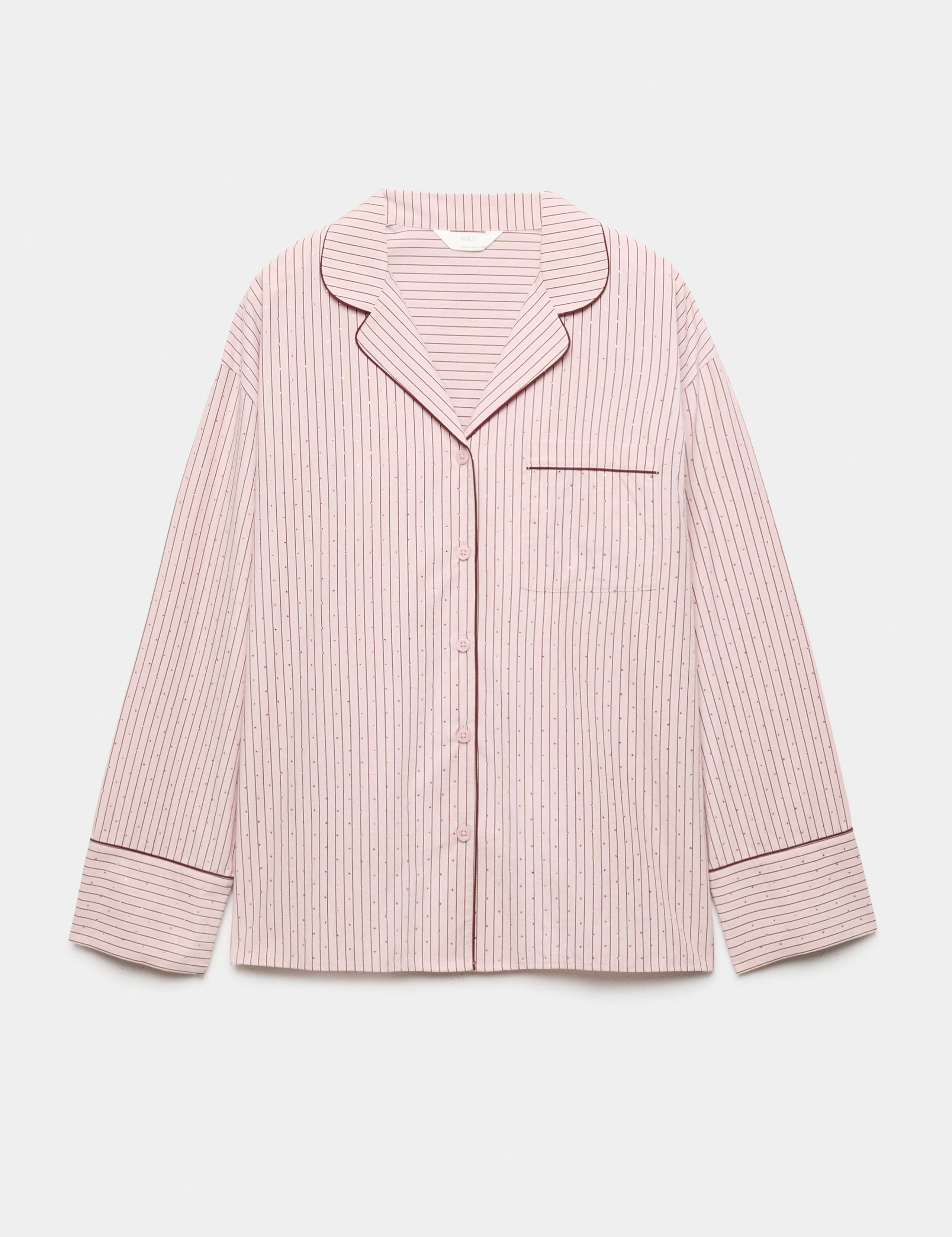 Pure Cotton Embellished Pyjama Shirt 2 of 5