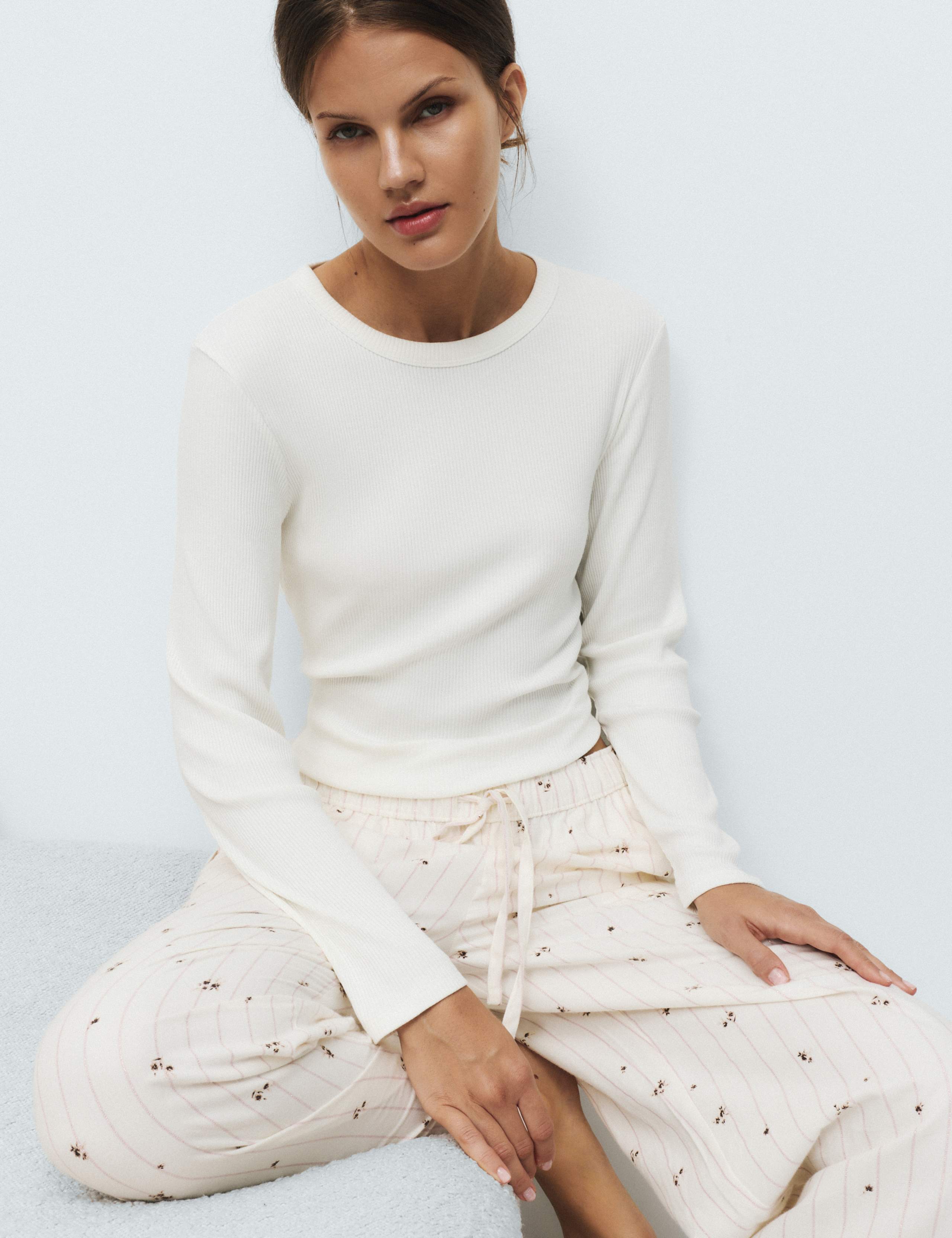 2 Pack Cotton Modal Ribbed Pyjama Top 2 of 5