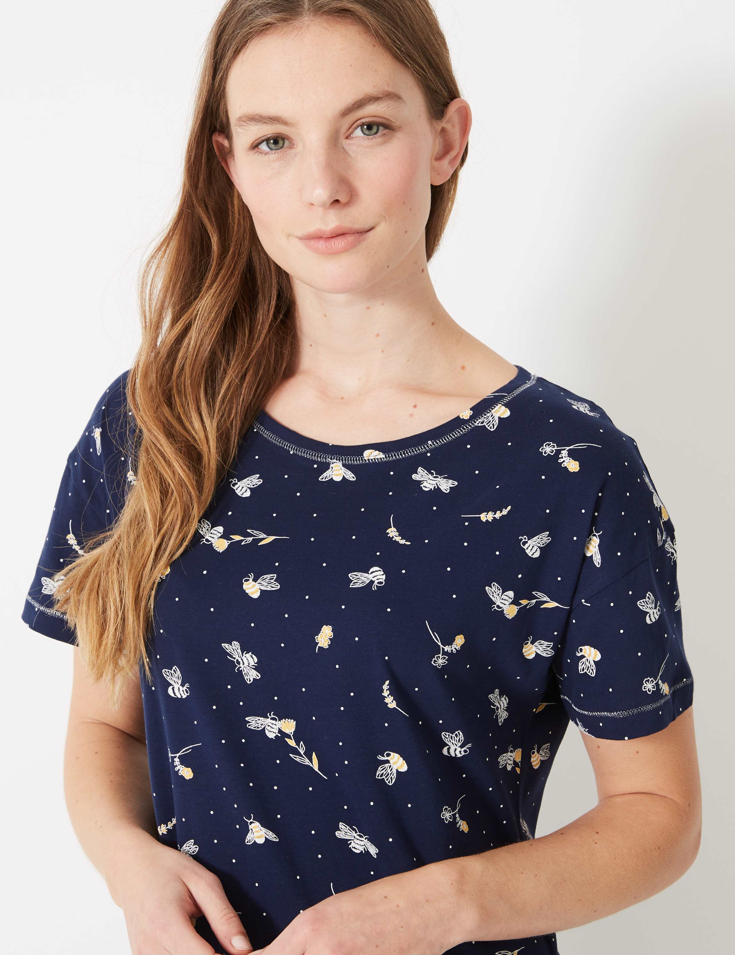 Pure Cotton Bee Short Nightdress 3 of 3