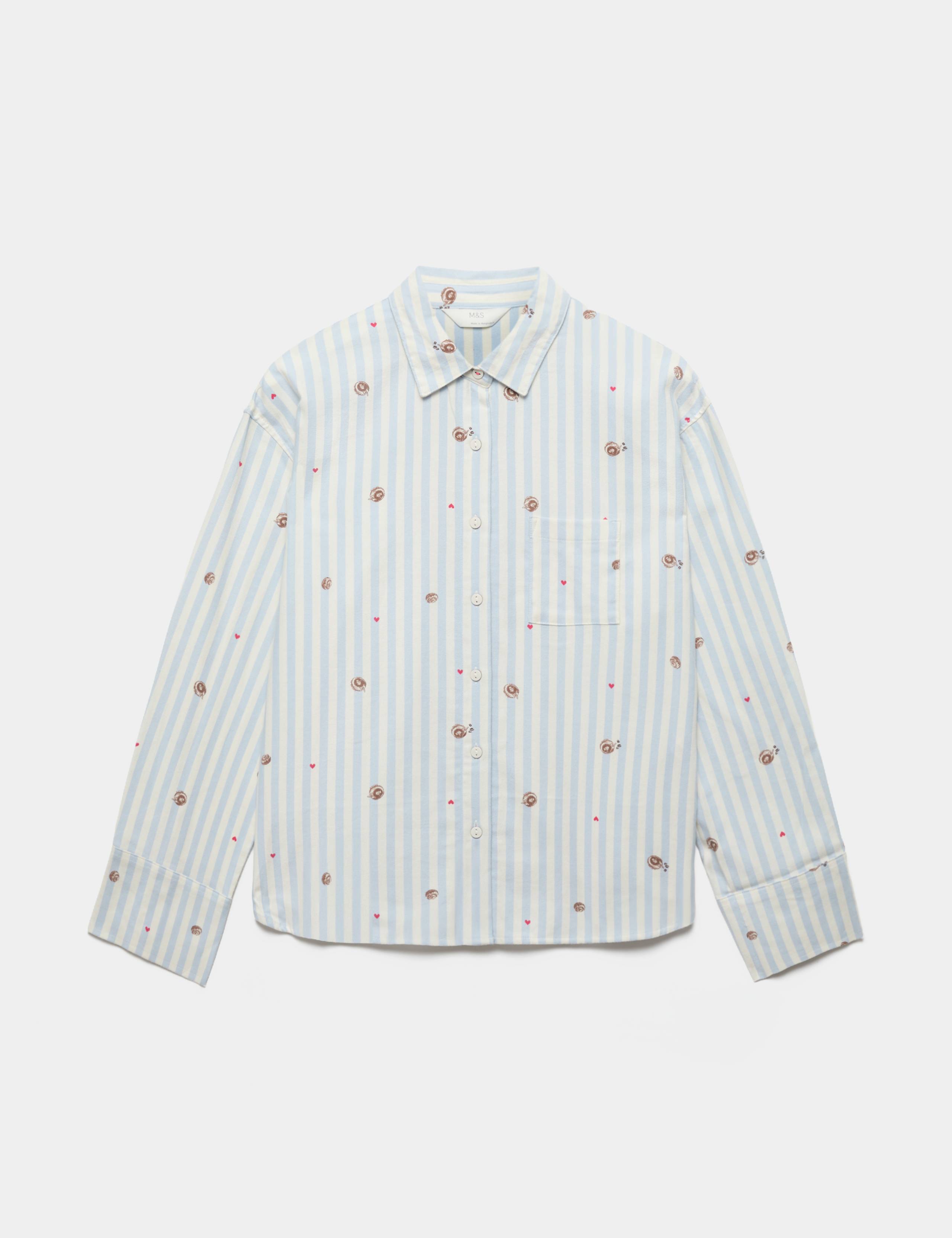 Pure Cotton Striped Pyjama Shirt 1 of 1