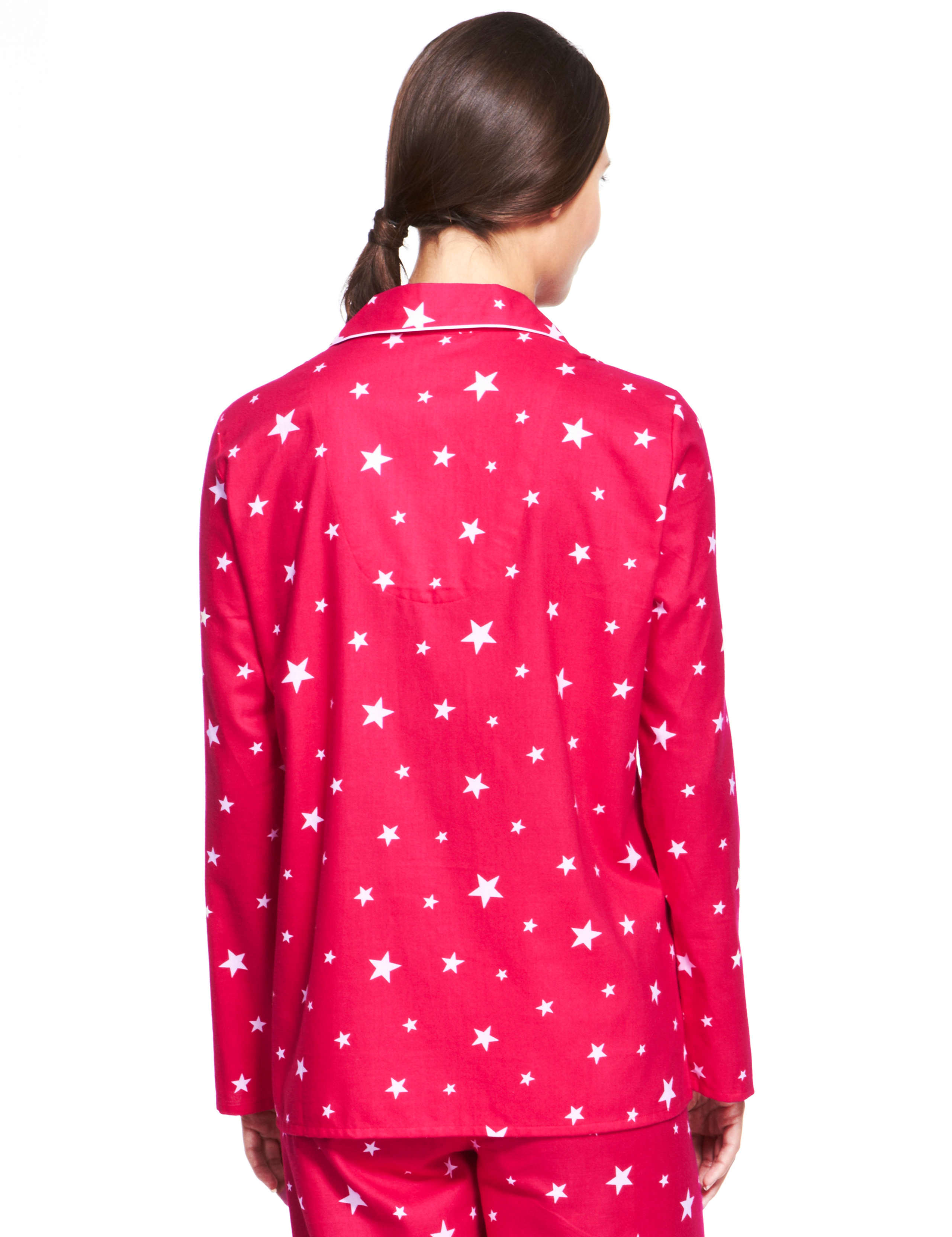 Pure Cotton Revere Collar Star Print Pyjamas 4 of 6