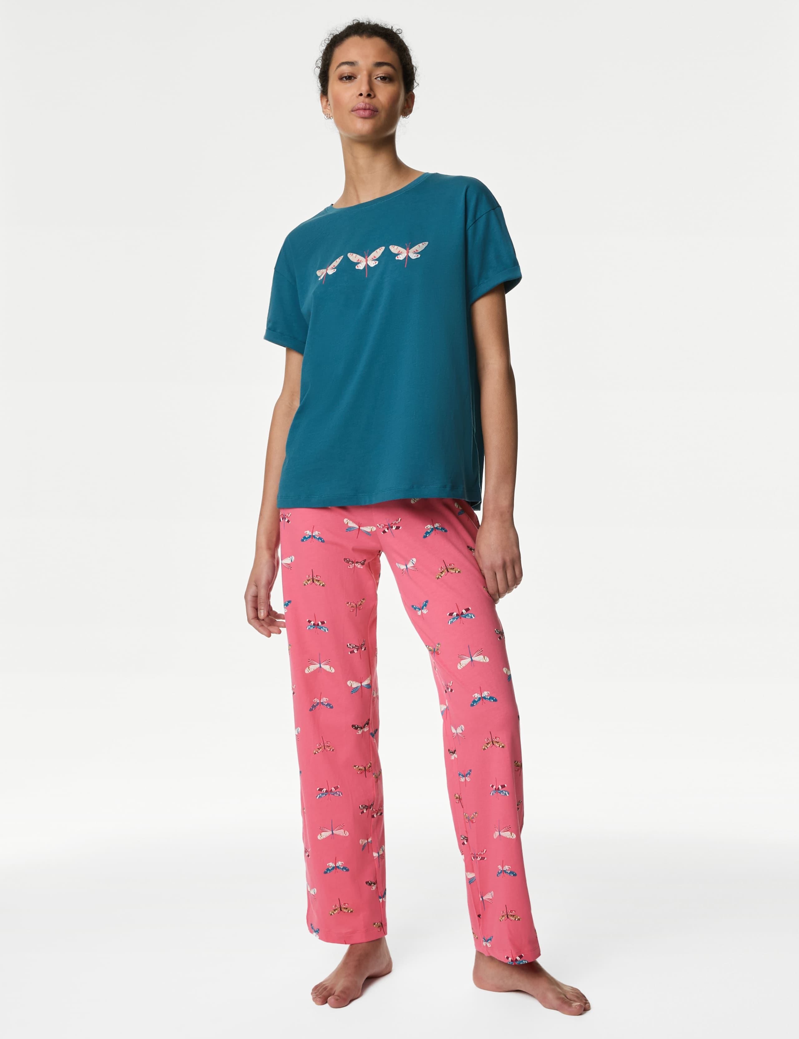 Pure Cotton Printed Pyjama Set 1 of 6