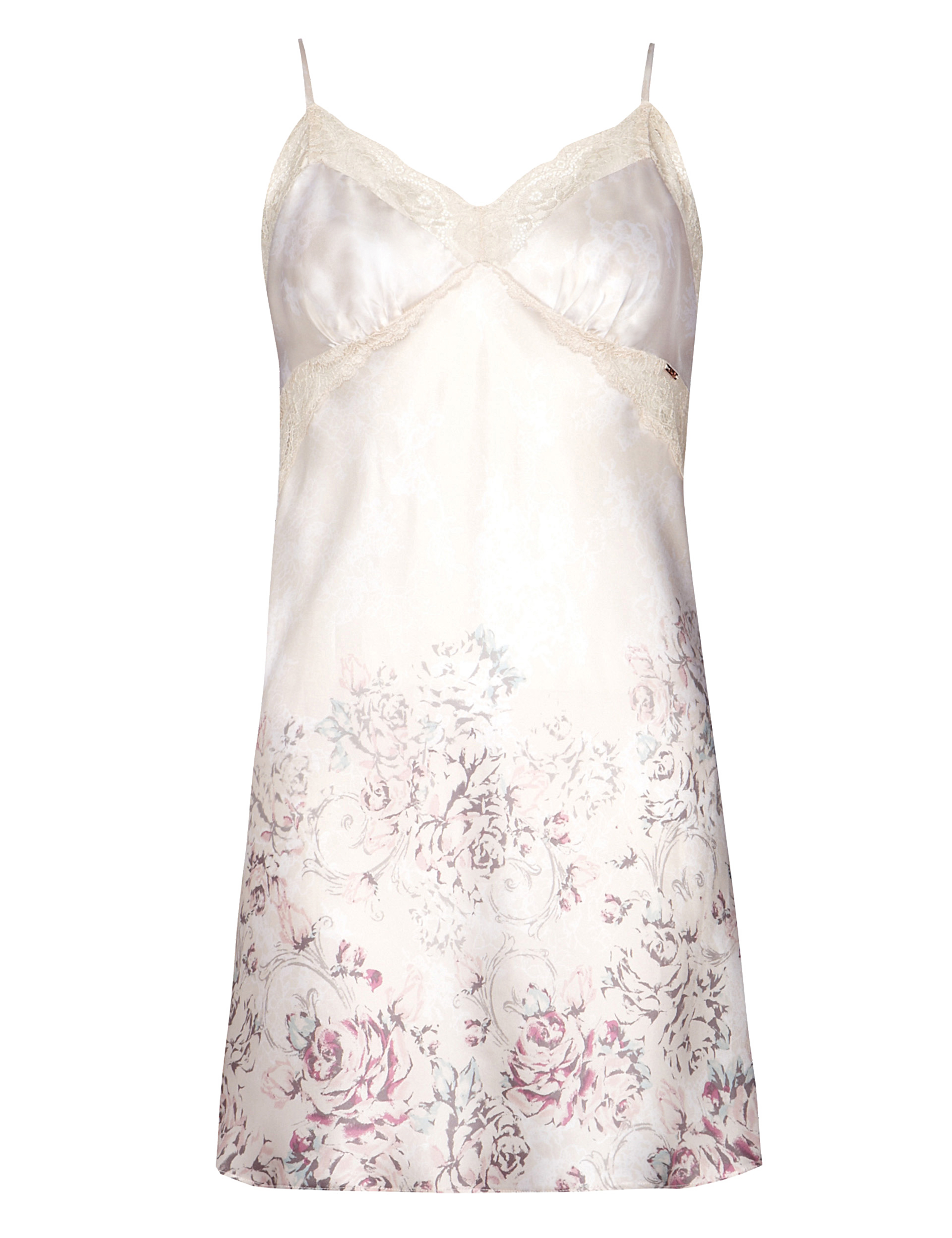 Rosie for Autograph Pure Silk Chemise with French Designed Rose Lace 2 of 4