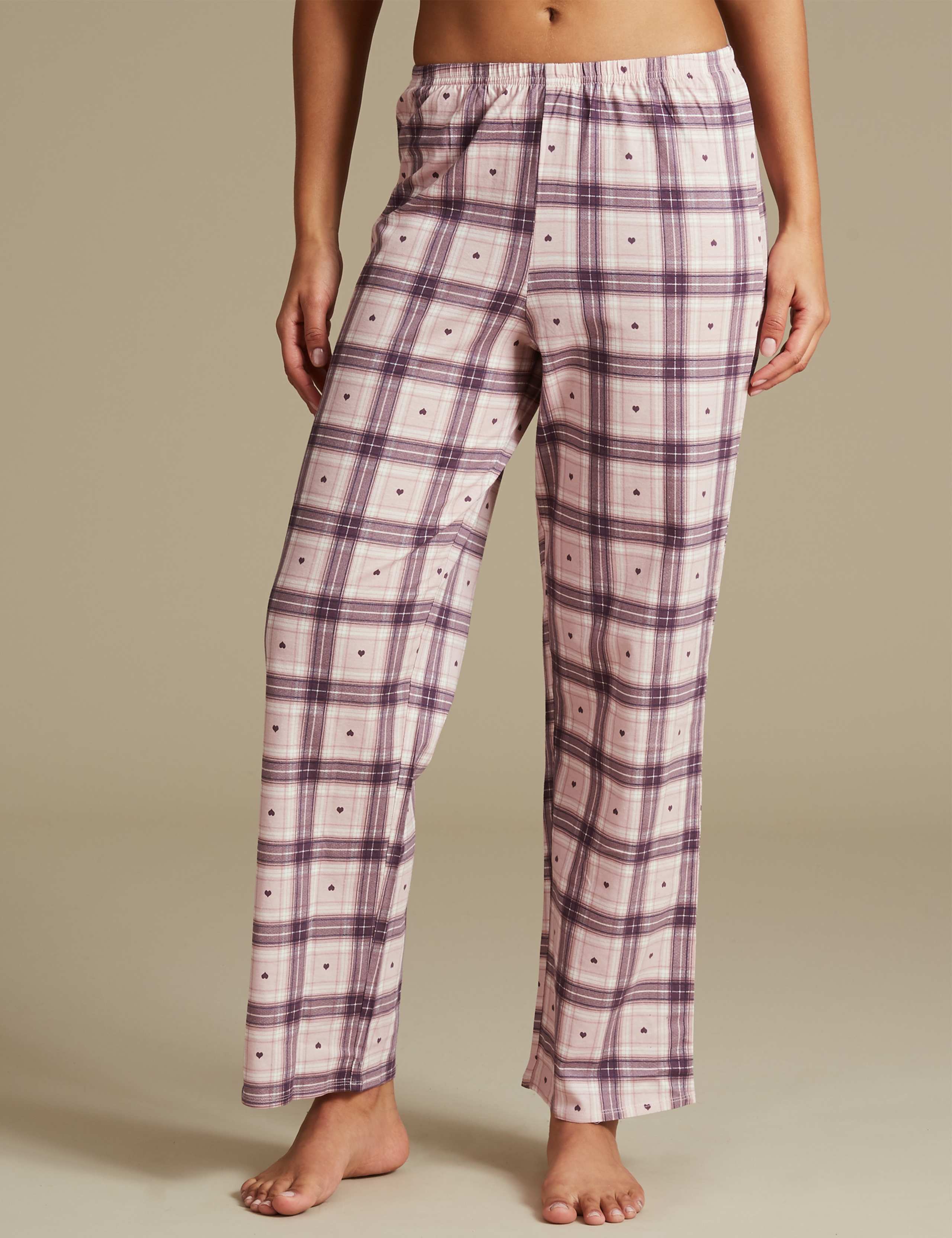 Pure Cotton Checked Long Sleeve Pyjama Set 3 of 4