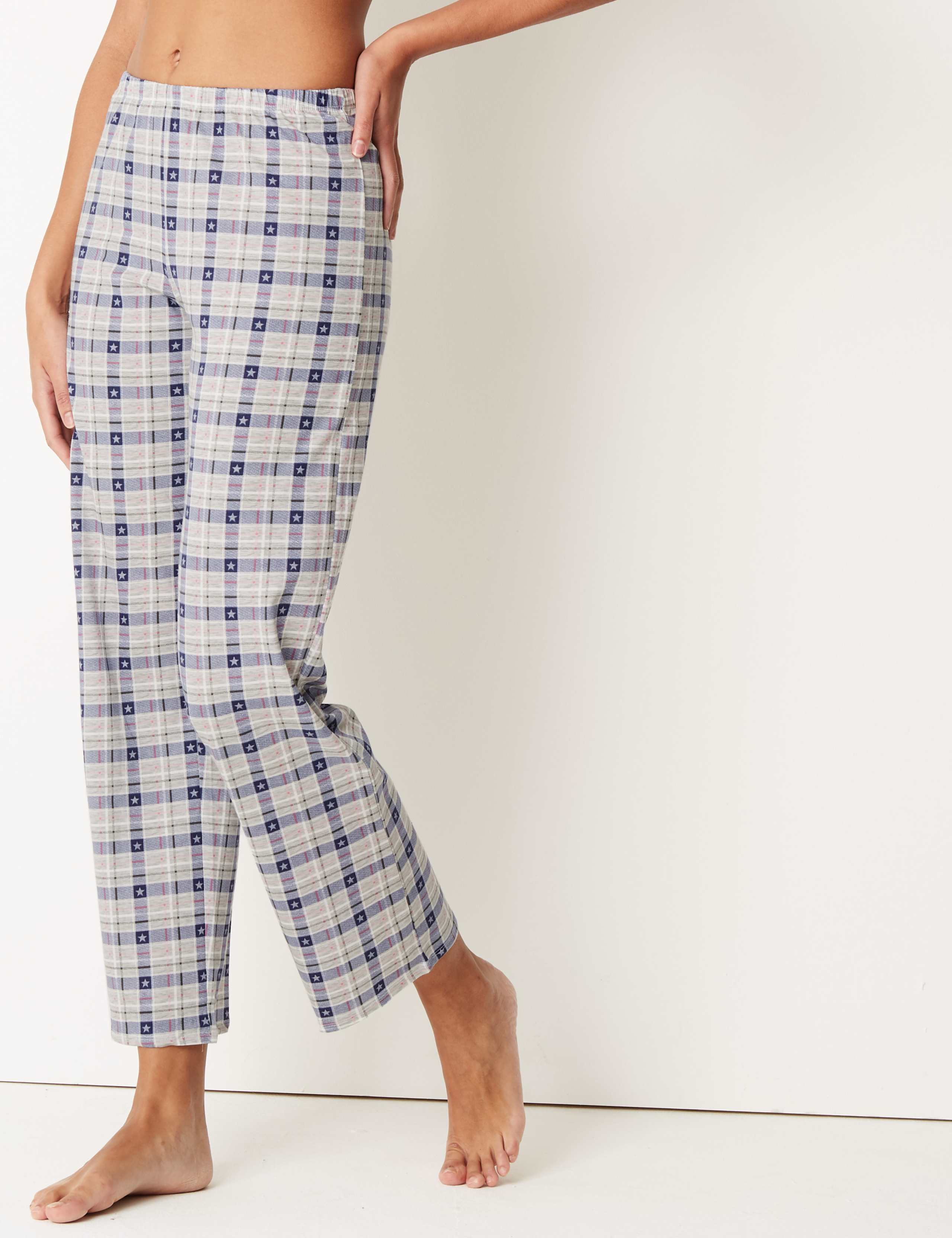 Pure Cotton Checked Short Sleeve Pyjama Set 3 of 6