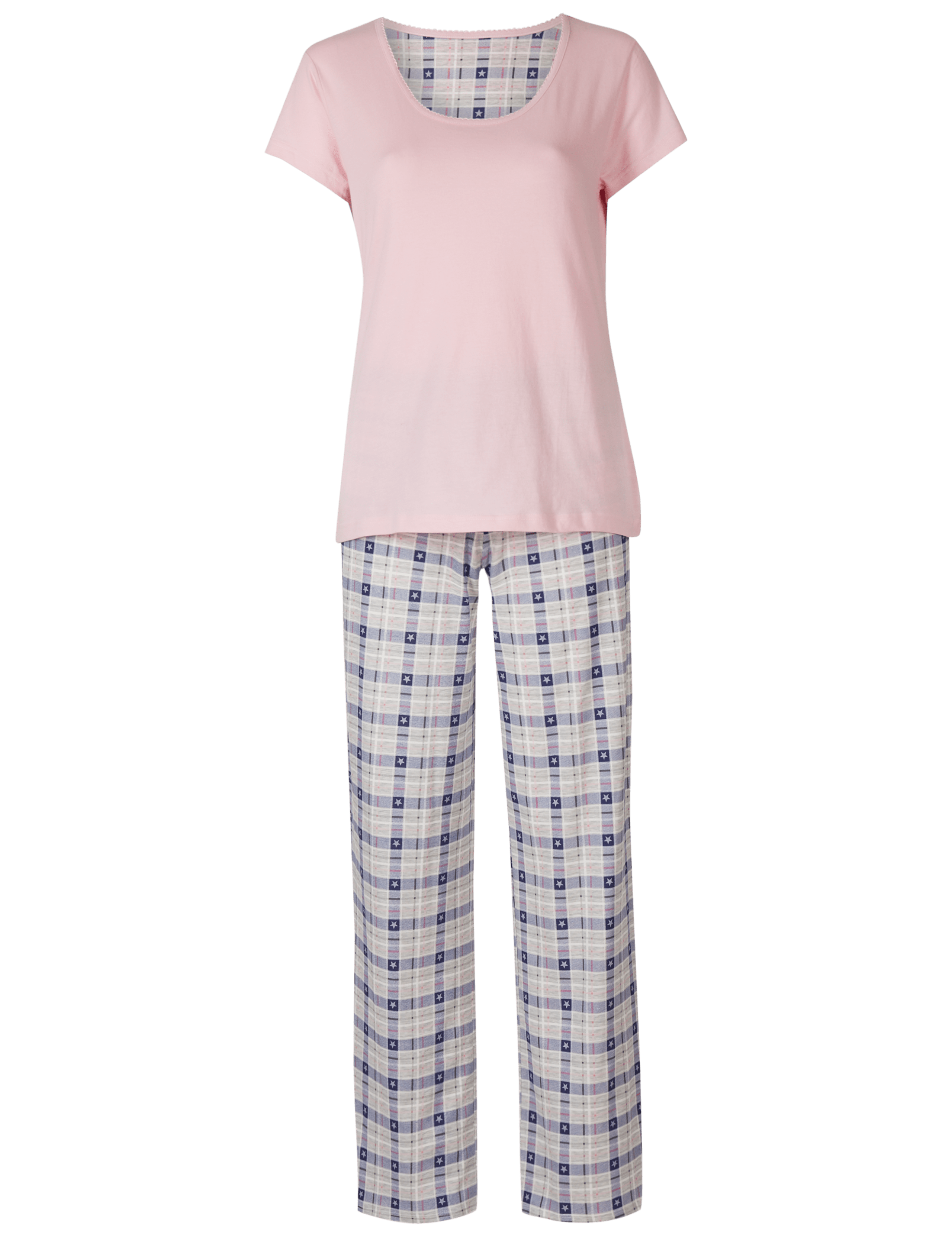 Pure Cotton Checked Short Sleeve Pyjama Set 5 of 6