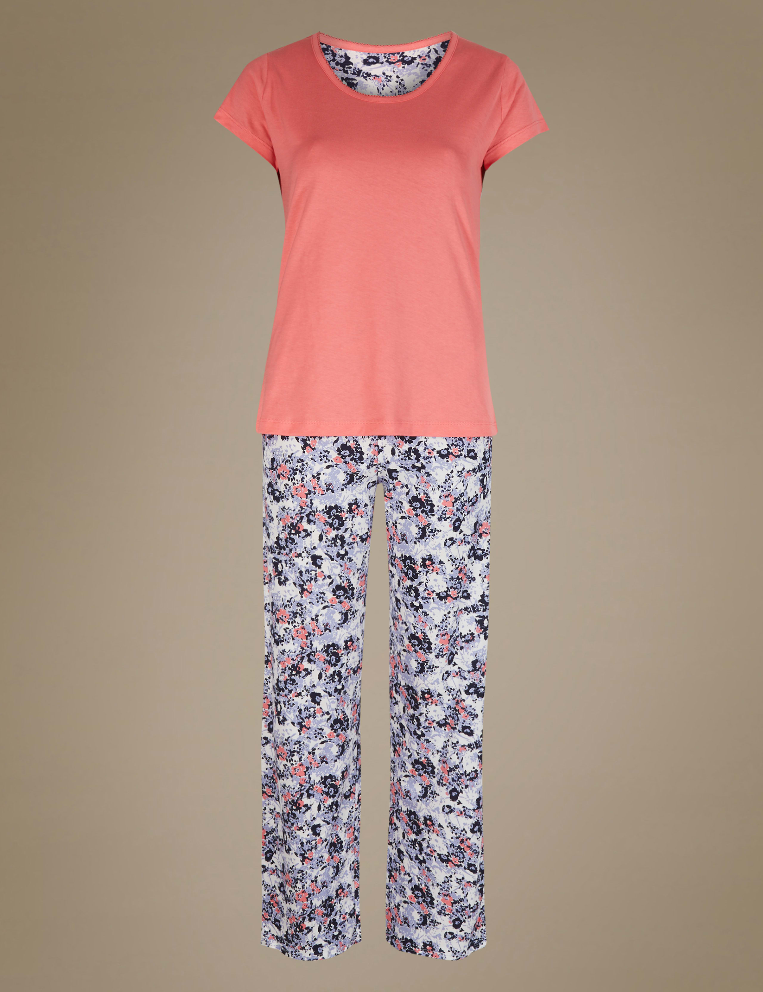 Pure Cotton Printed Short Sleeve Pyjama Set 2 of 7