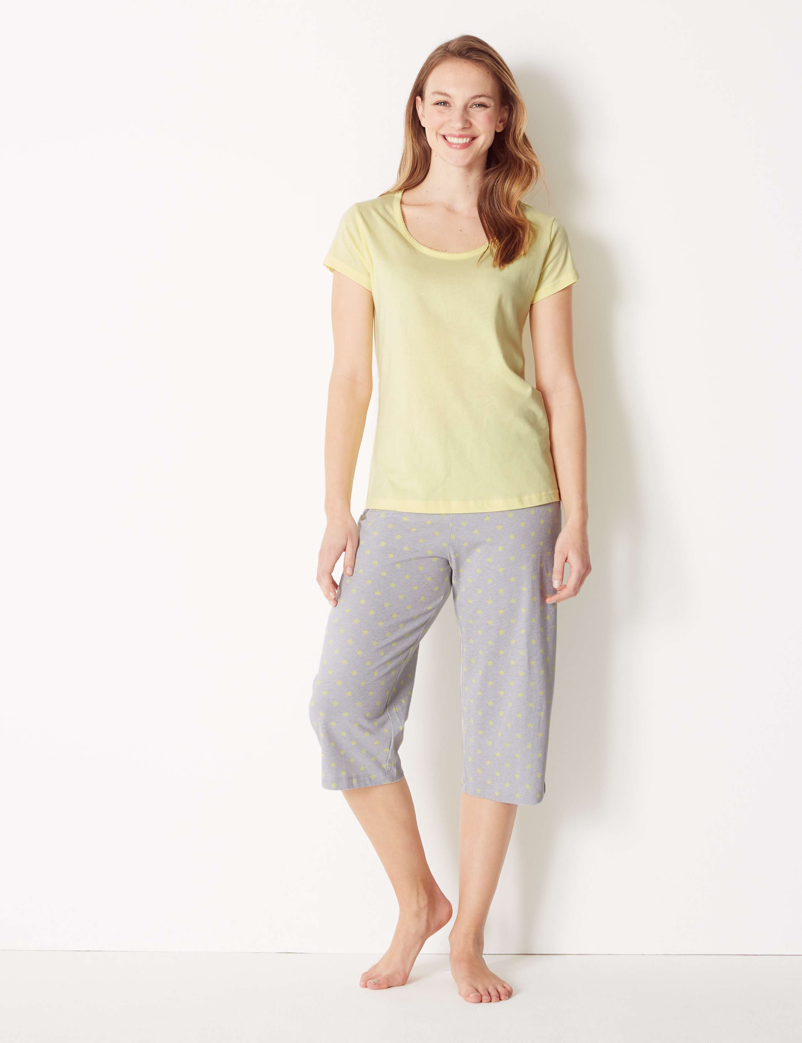 Pure Cotton Star Cropped Pyjama Set M&S Collection M&S IE