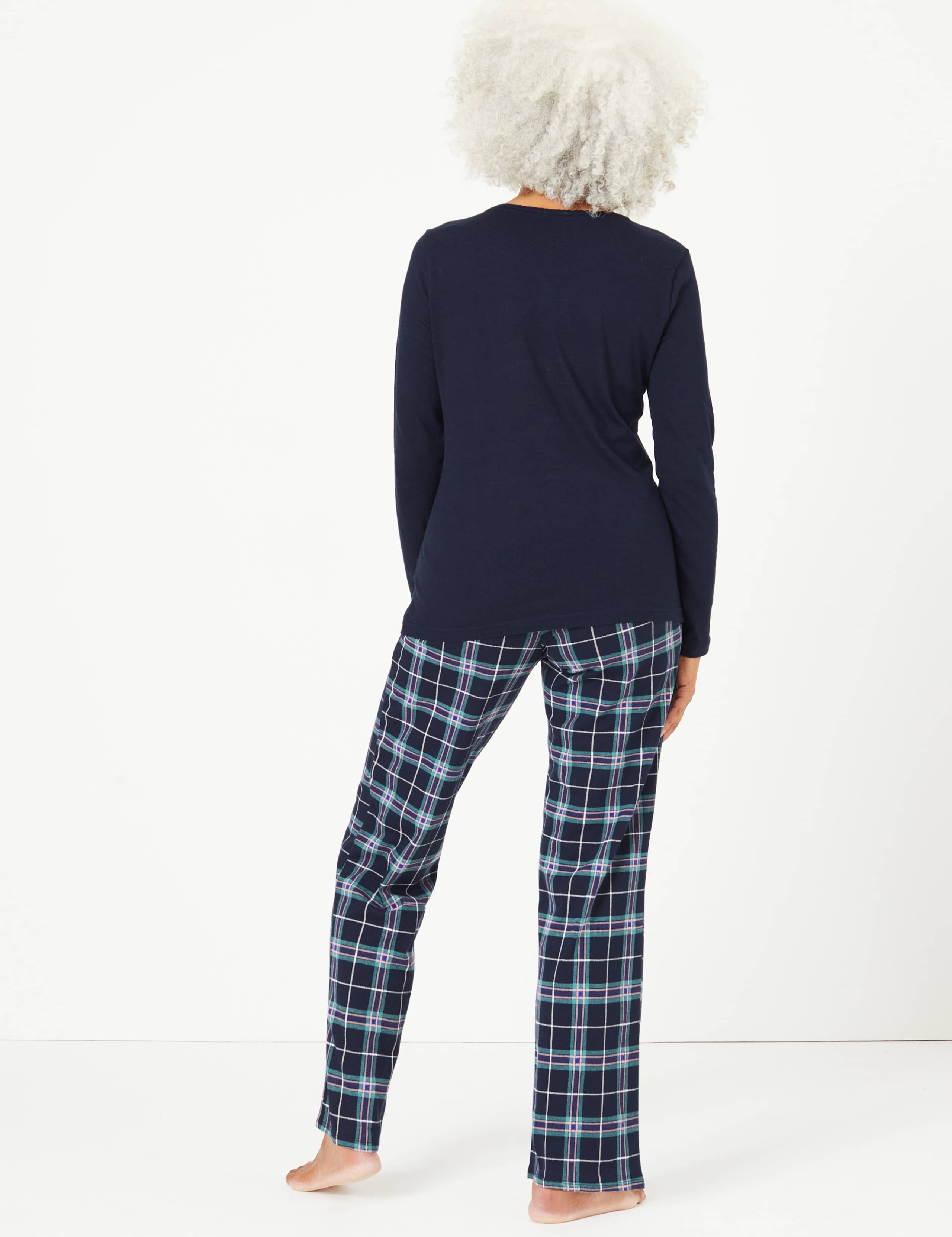 Pure Cotton Check Print Pyjama Set 4 of 6