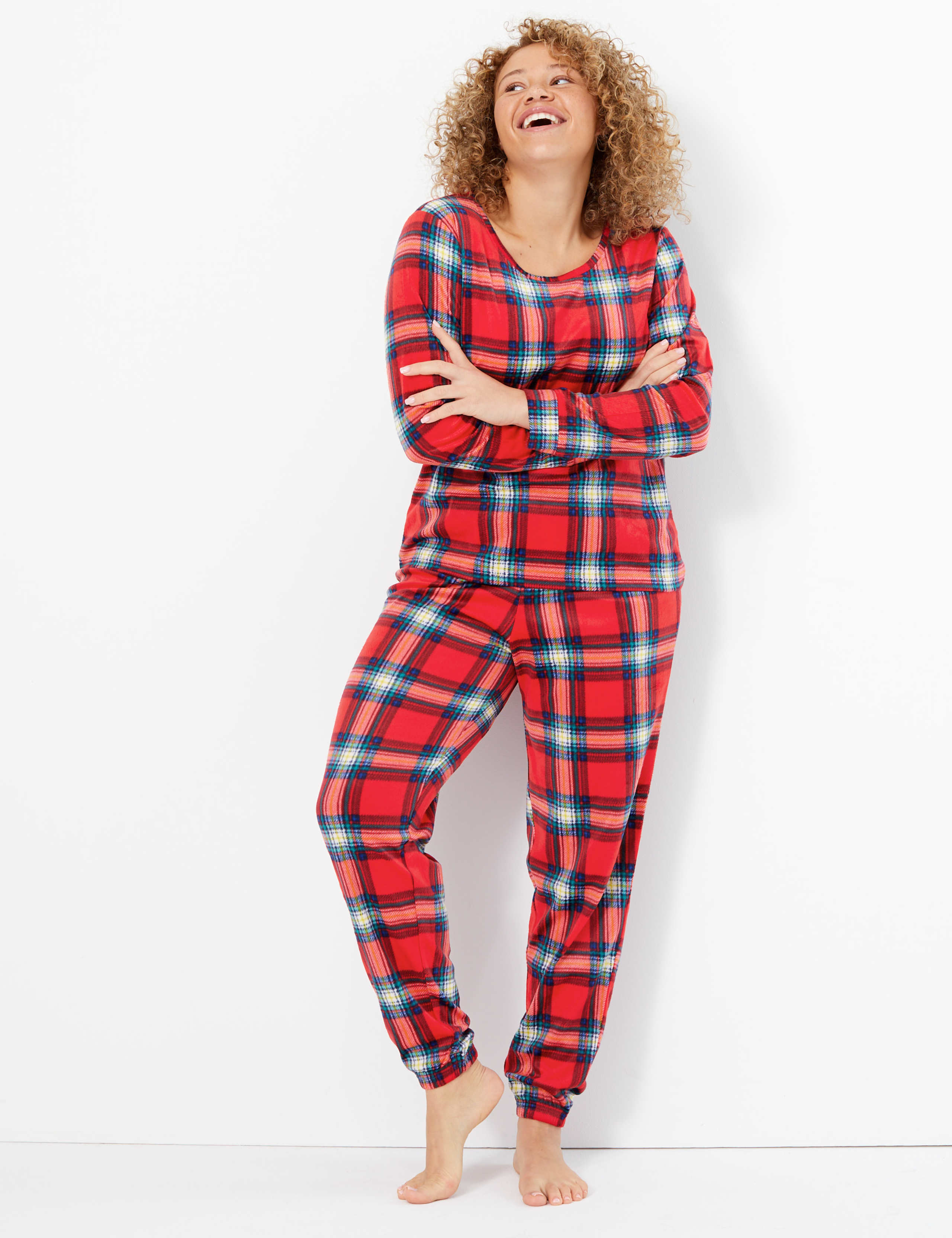 Fleece Checked Pyjama Set 1 of 6