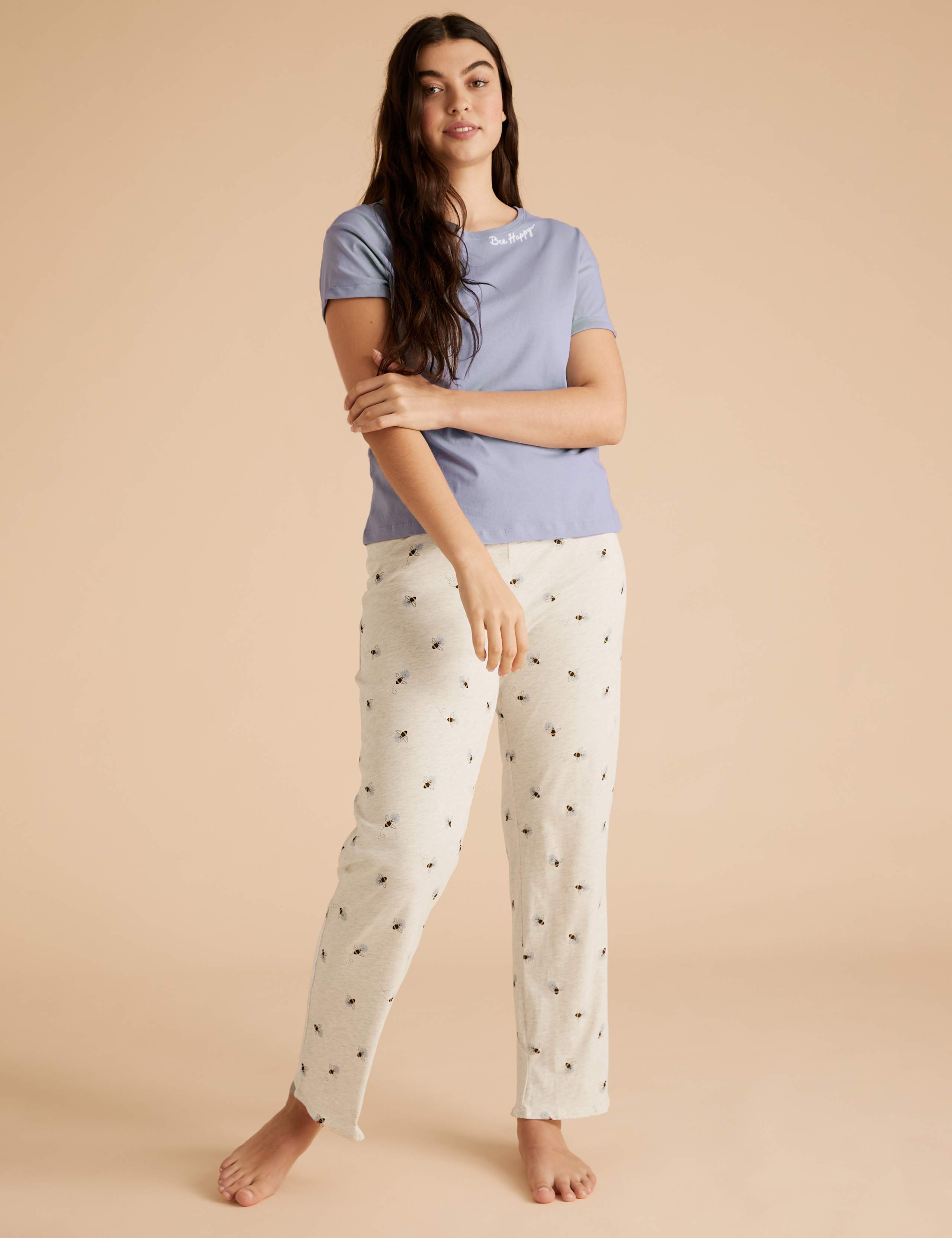 Cotton Bee Happy Slogan Pyjama Set 1 of 5