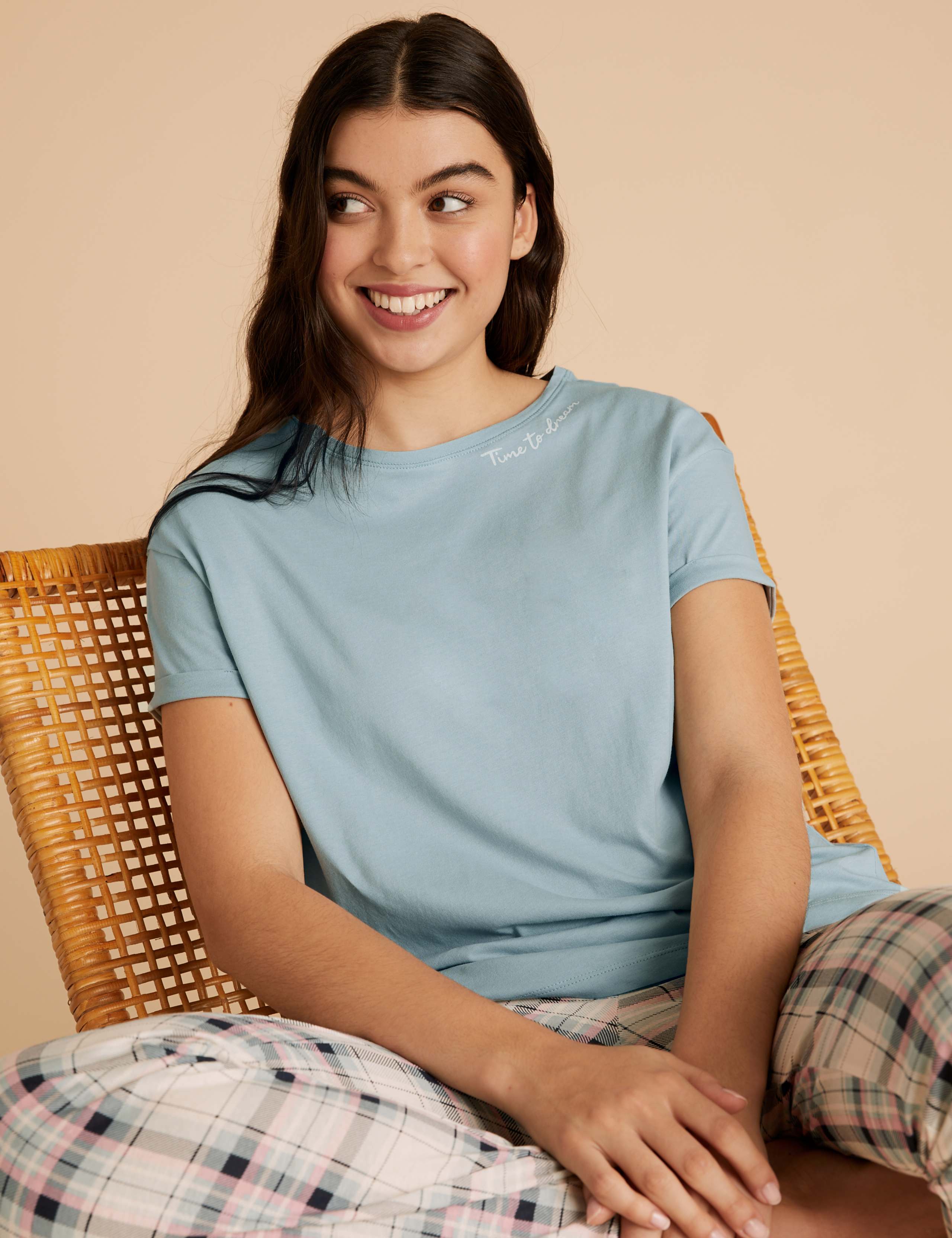 Pure Cotton Time To Dream Slogan Pyjama Set 1 of 5