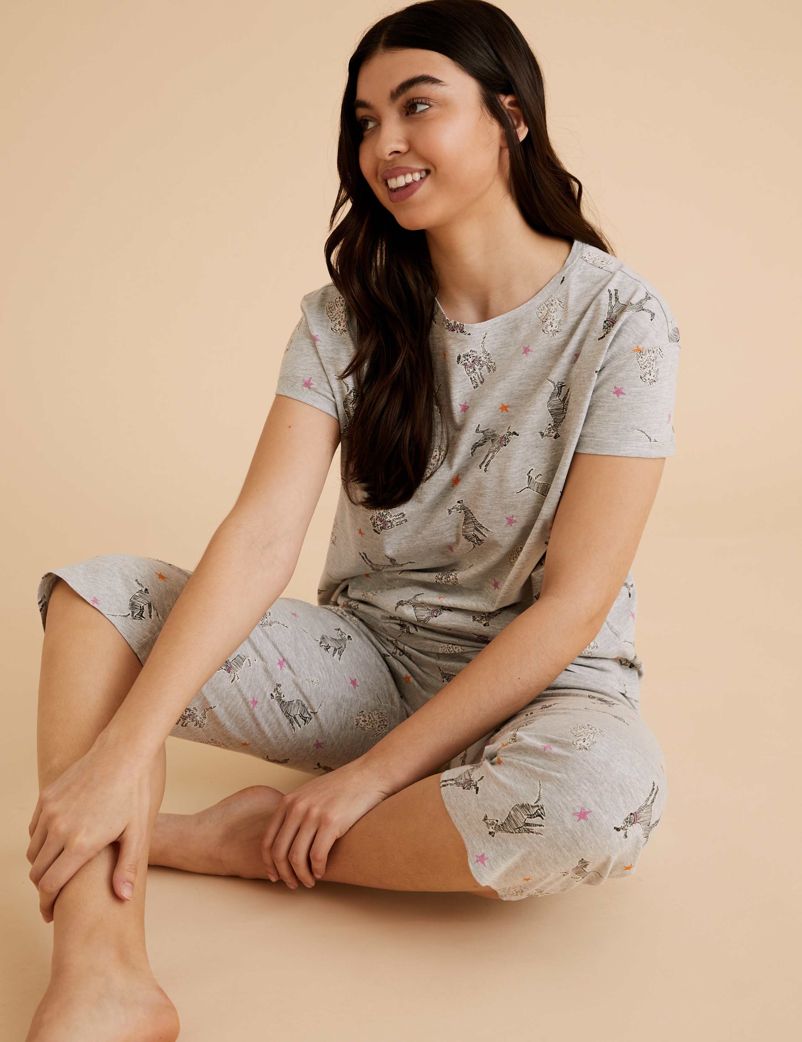 Cotton Rich Dog Print Pyjama Set 3 of 7