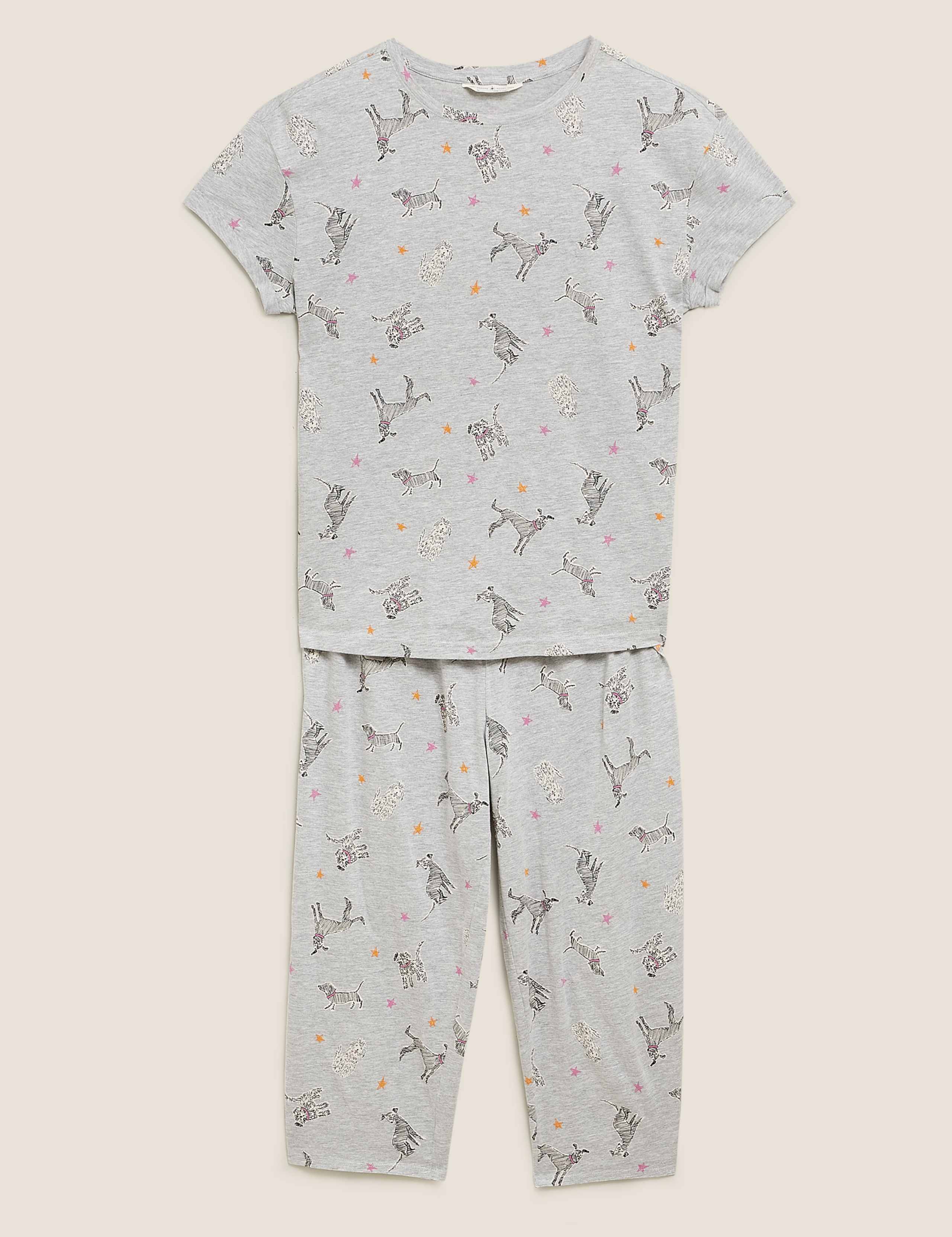 Cotton Rich Dog Print Pyjama Set 2 of 7