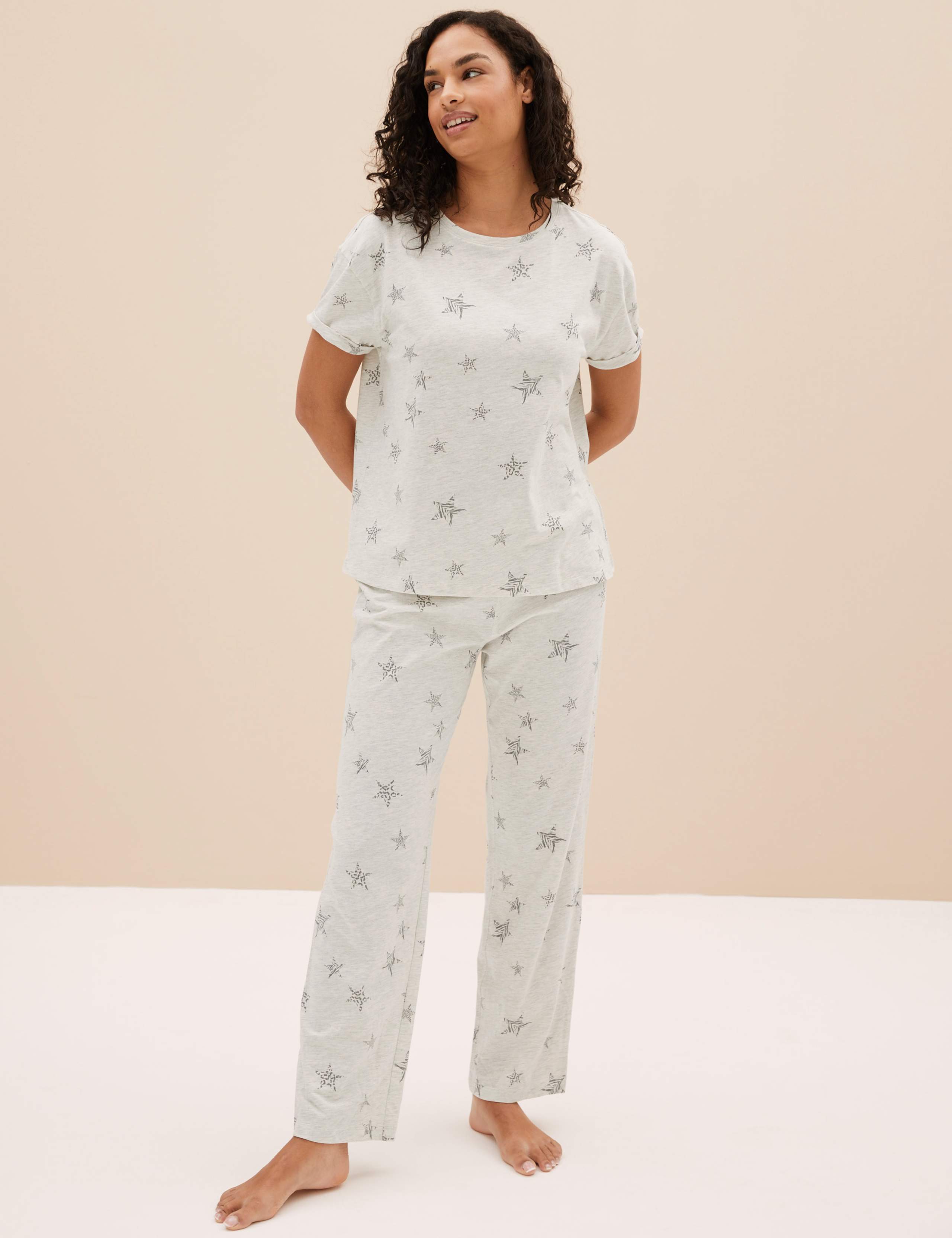 Cotton Rich Star Print Pyjama Set 4 of 7