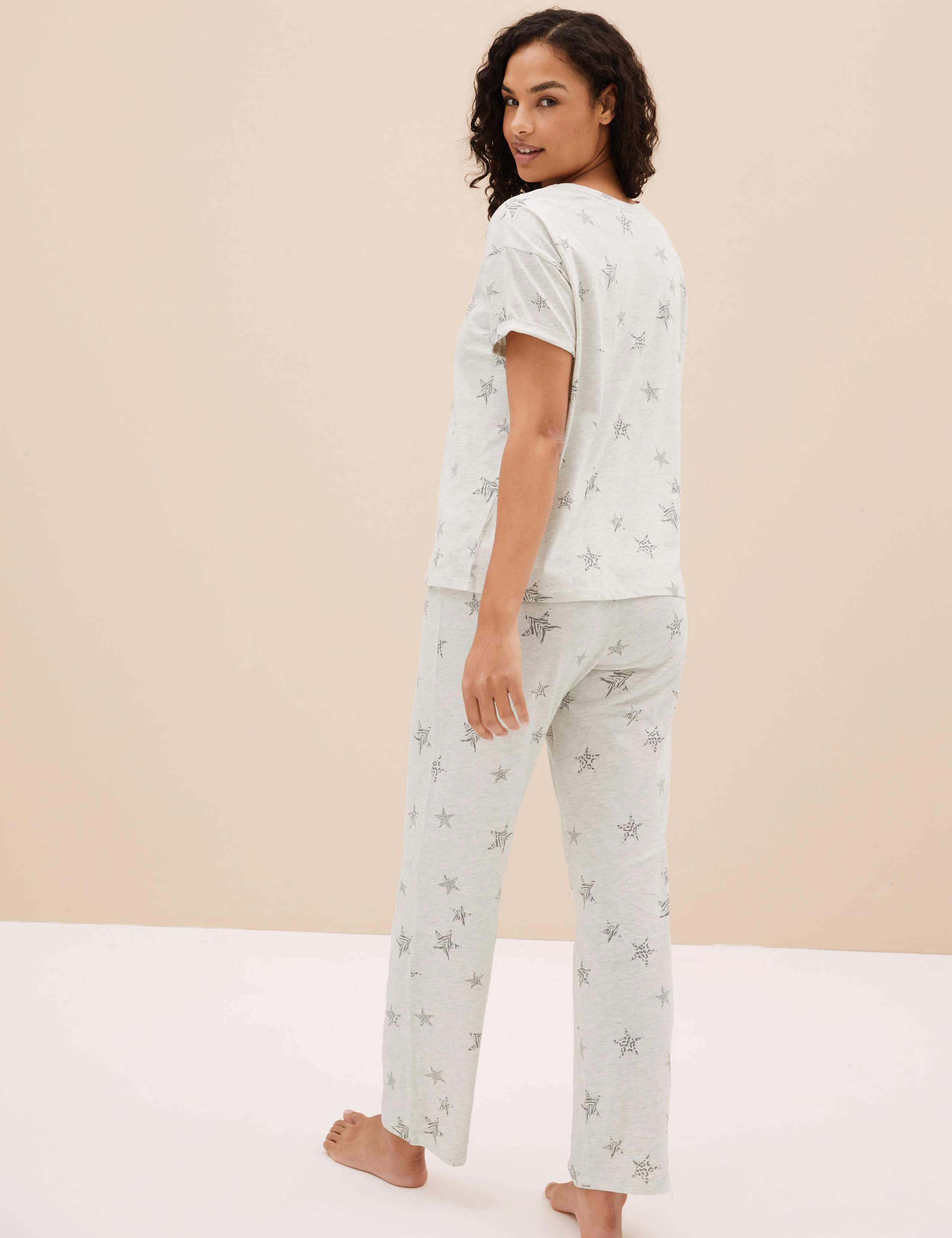 Cotton Rich Star Print Pyjama Set 6 of 7
