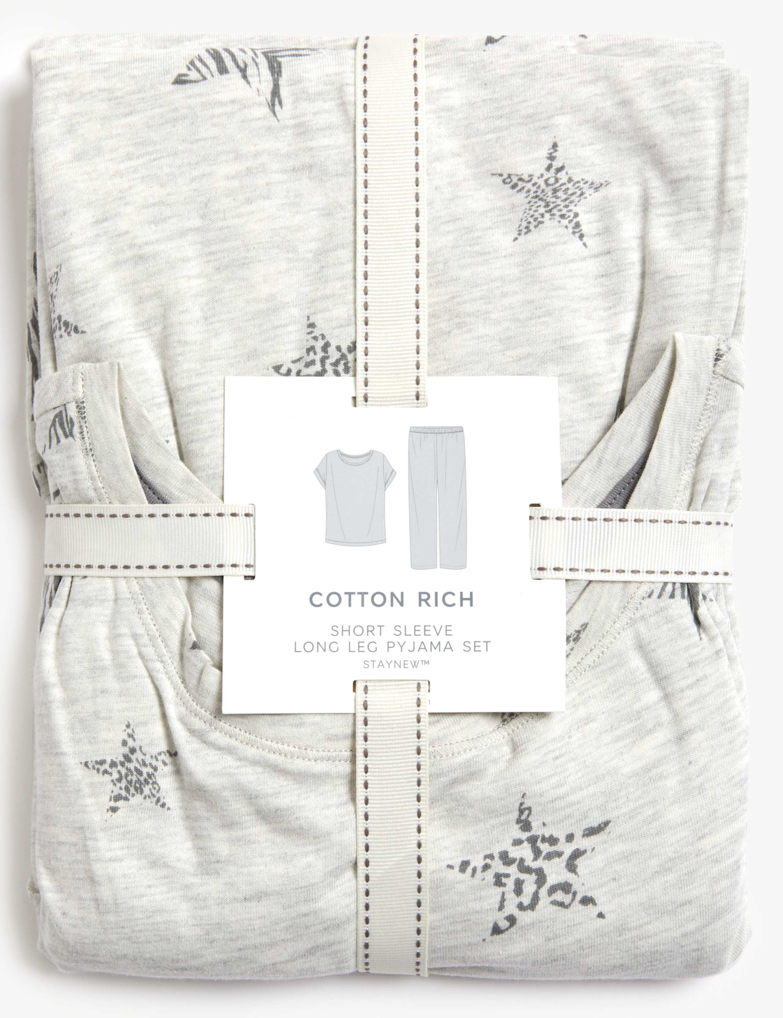 Cotton Rich Star Print Pyjama Set 7 of 7