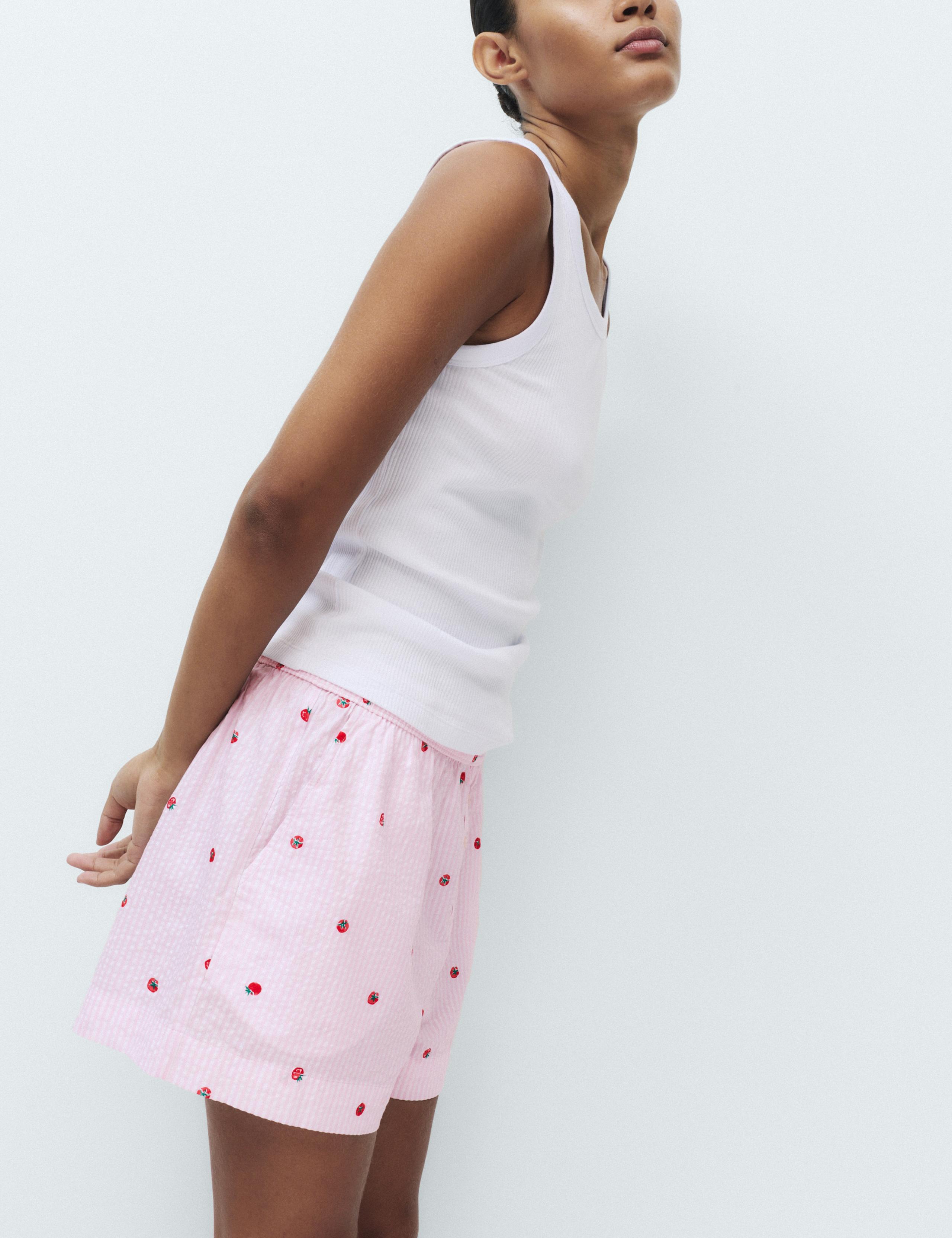 Ribbed Vest Tomato Print Shortie Set 5 of 6