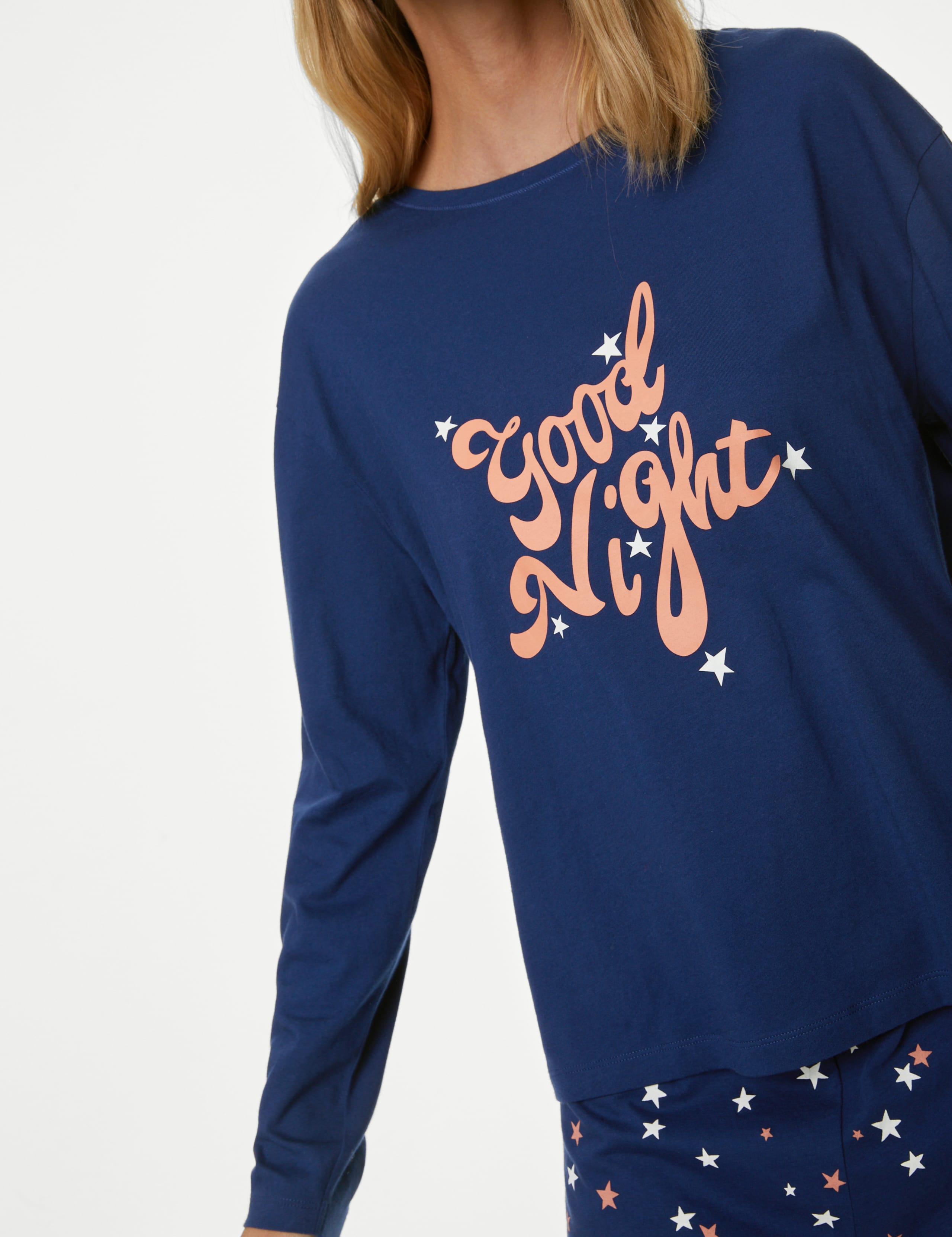 Pure Cotton Good Night Slogan Pyjama Set 3 of 6