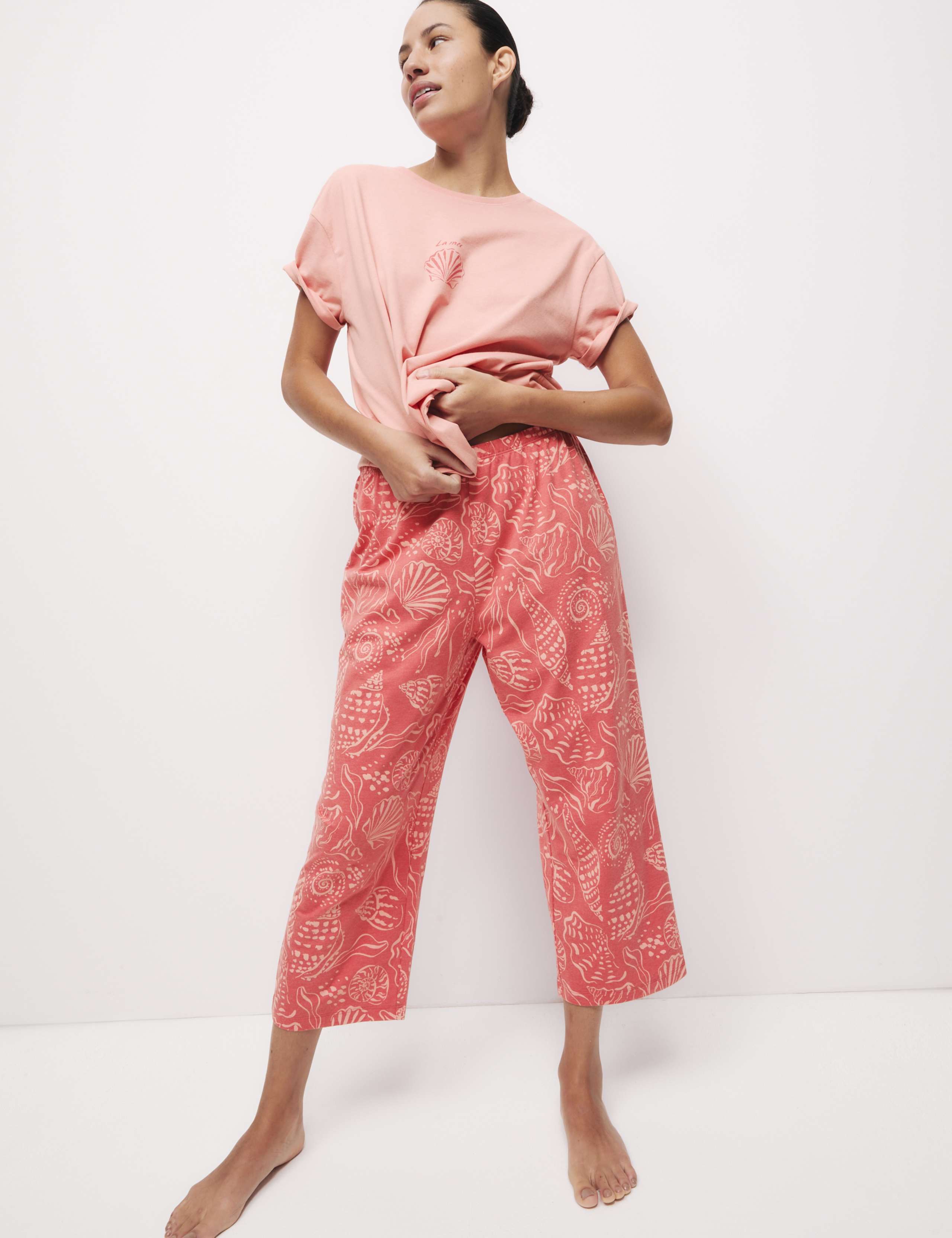 Cotton Rich Printed Cropped Pyjama Set 3 of 5