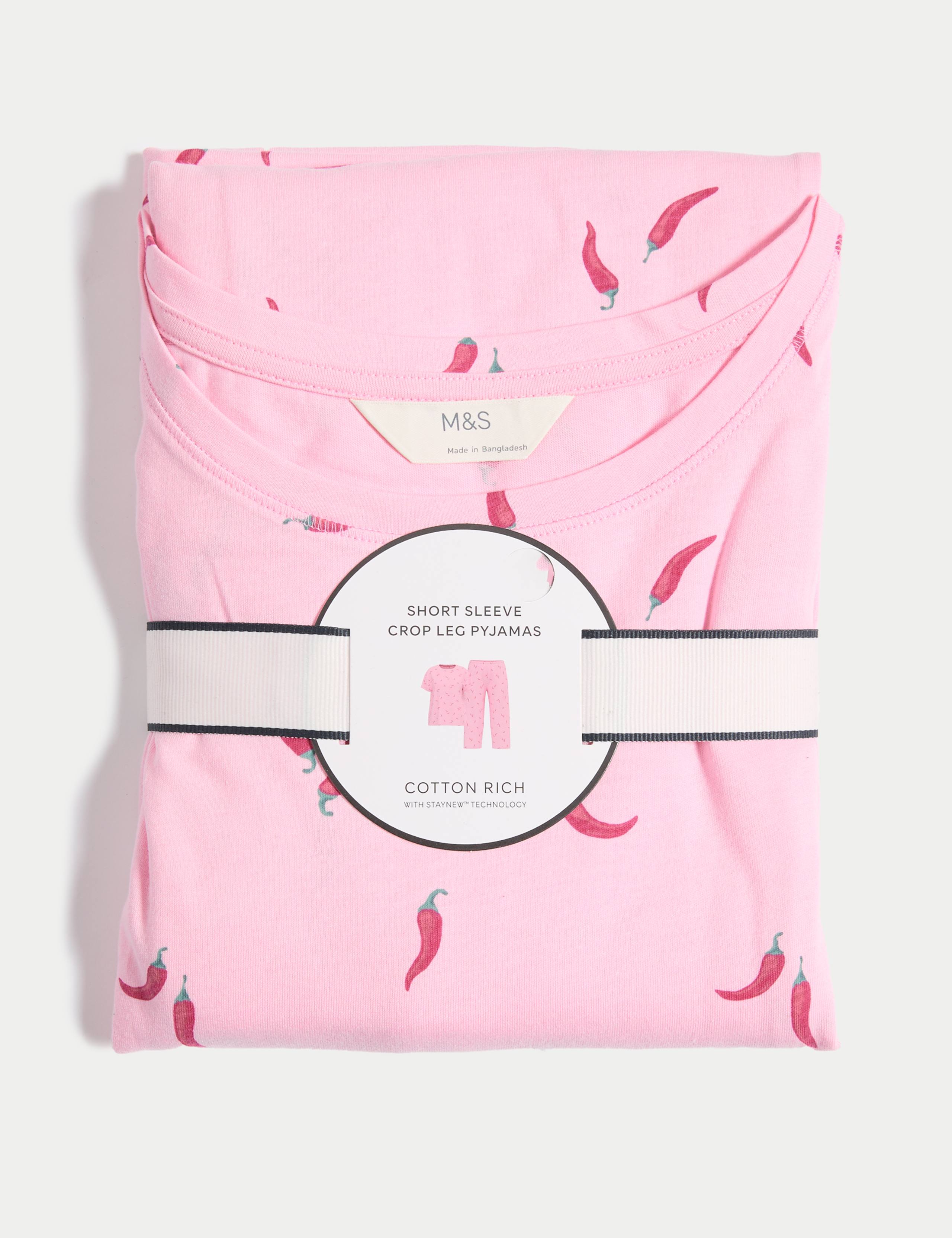 Cotton Rich Printed Cropped Pyjama Set 6 of 6