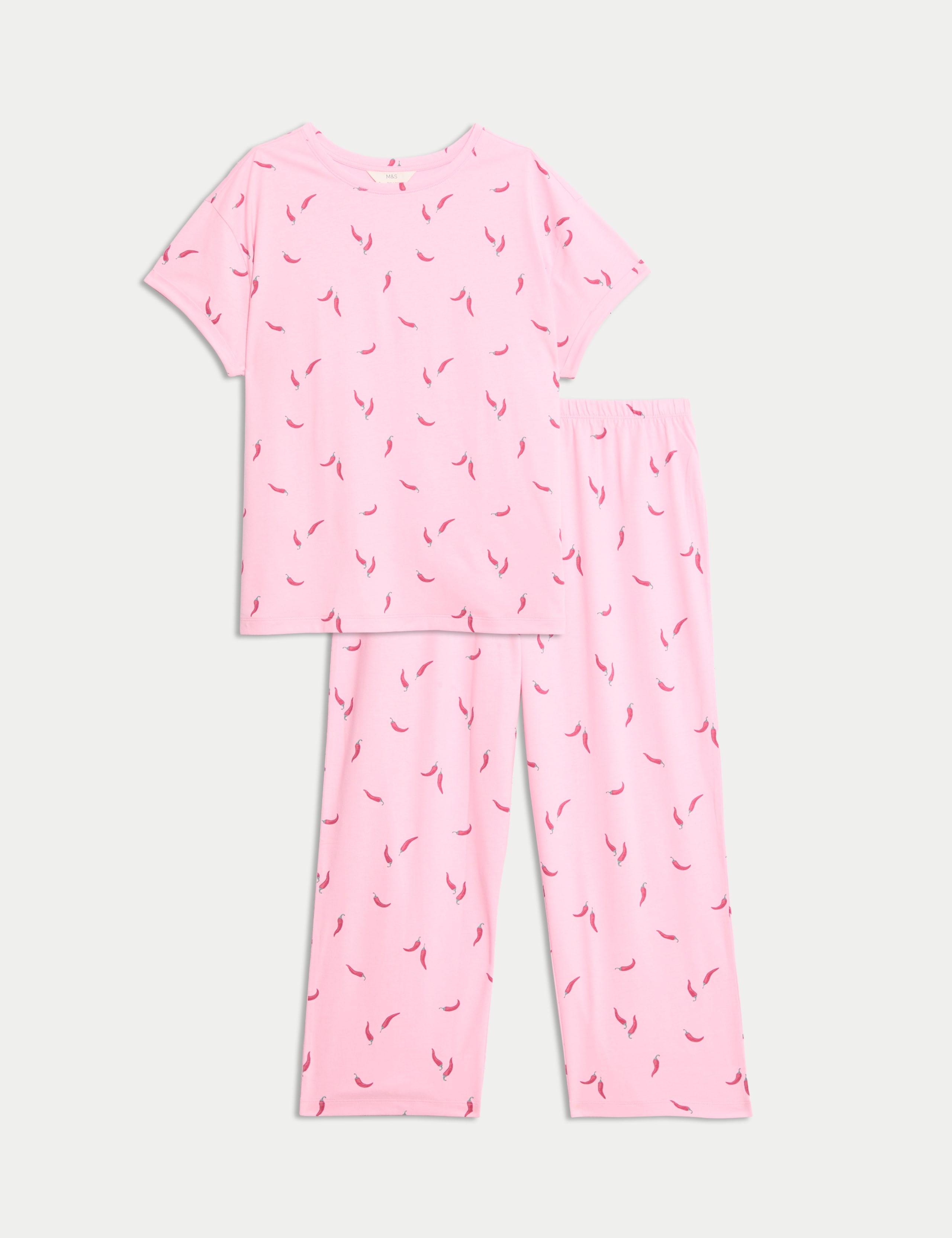 Cotton Rich Printed Cropped Pyjama Set 2 of 6