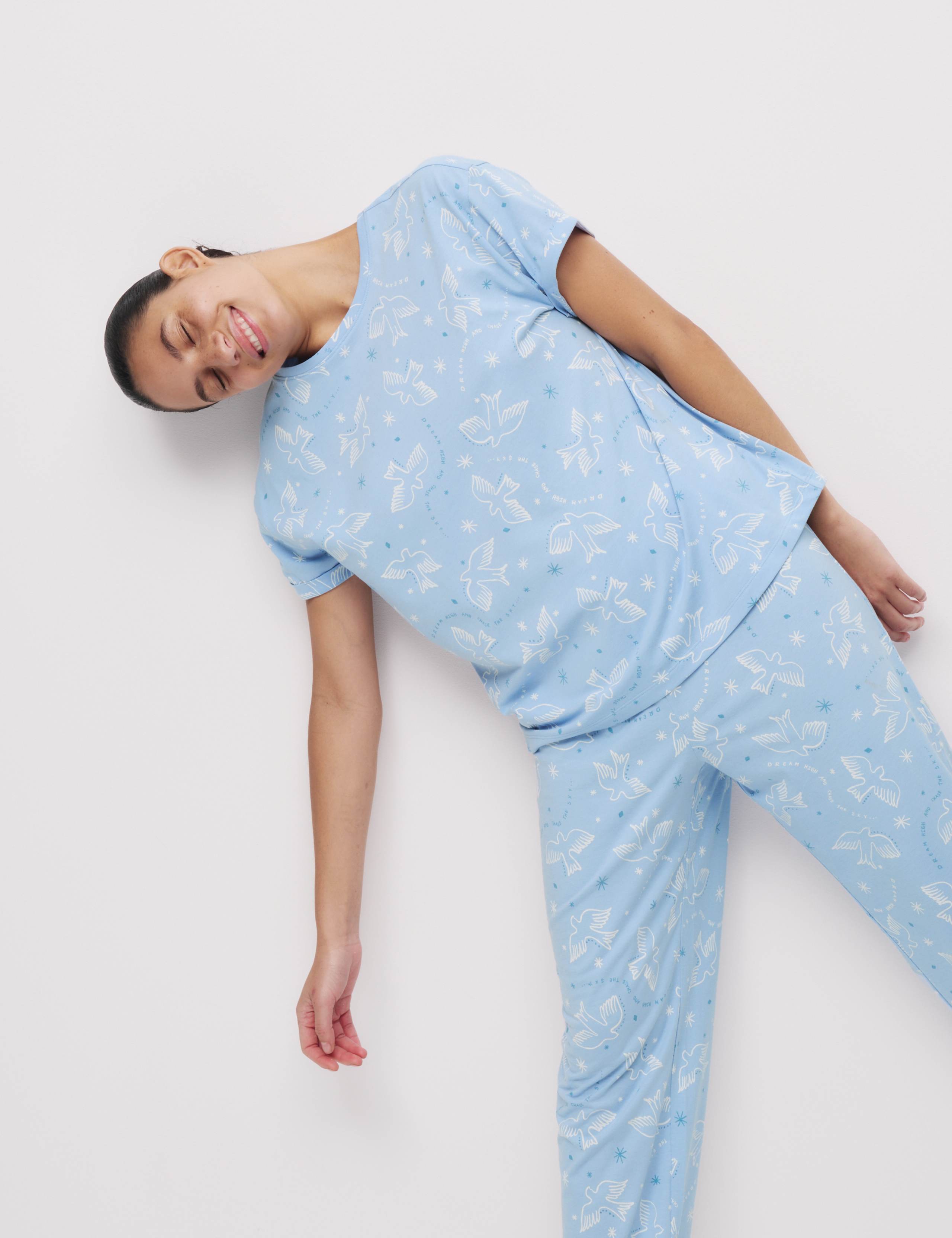 Cotton Rich Leaf Print Pyjama Set 3 of 6