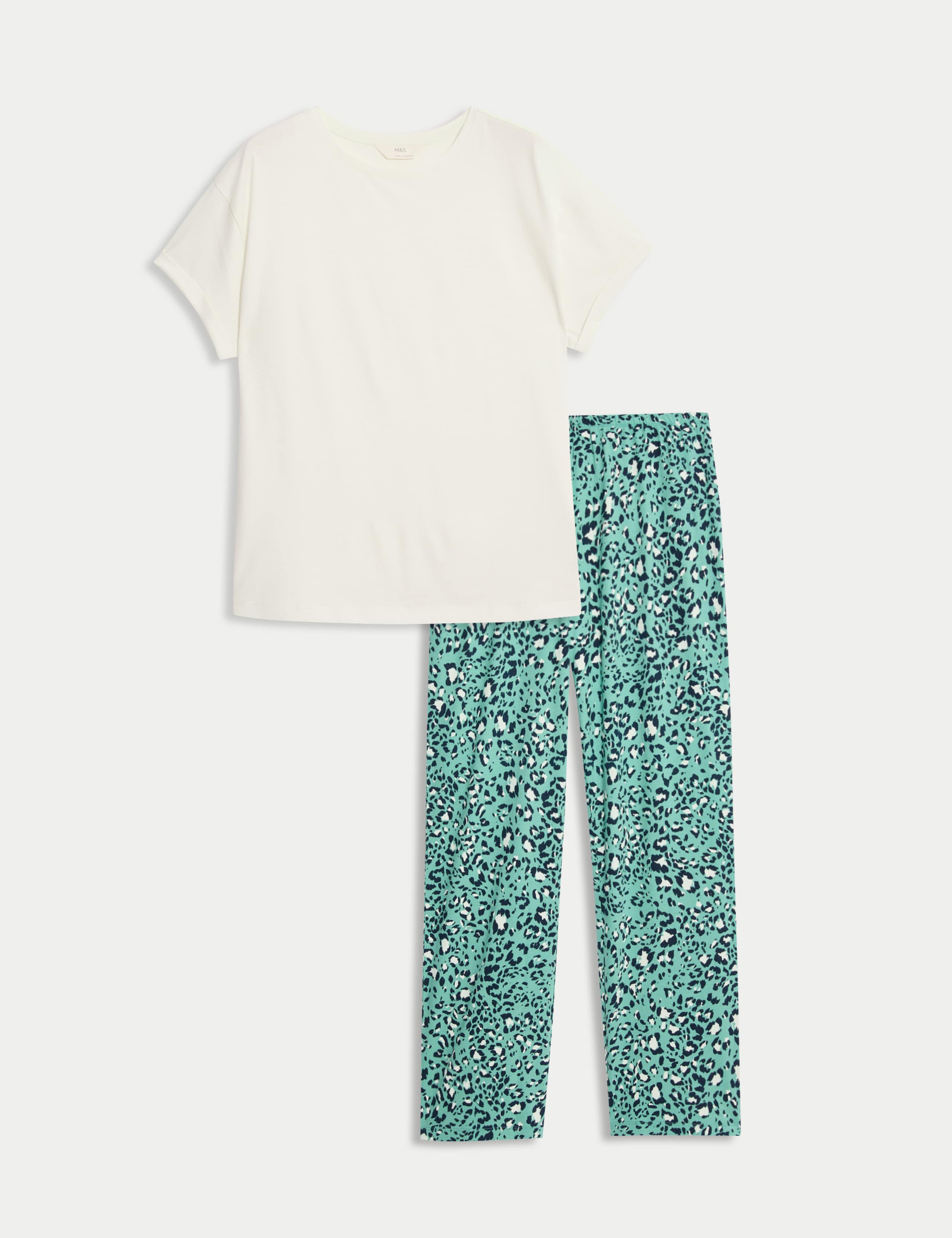 Cotton Rich Leaf Print Pyjama Set 2 of 5