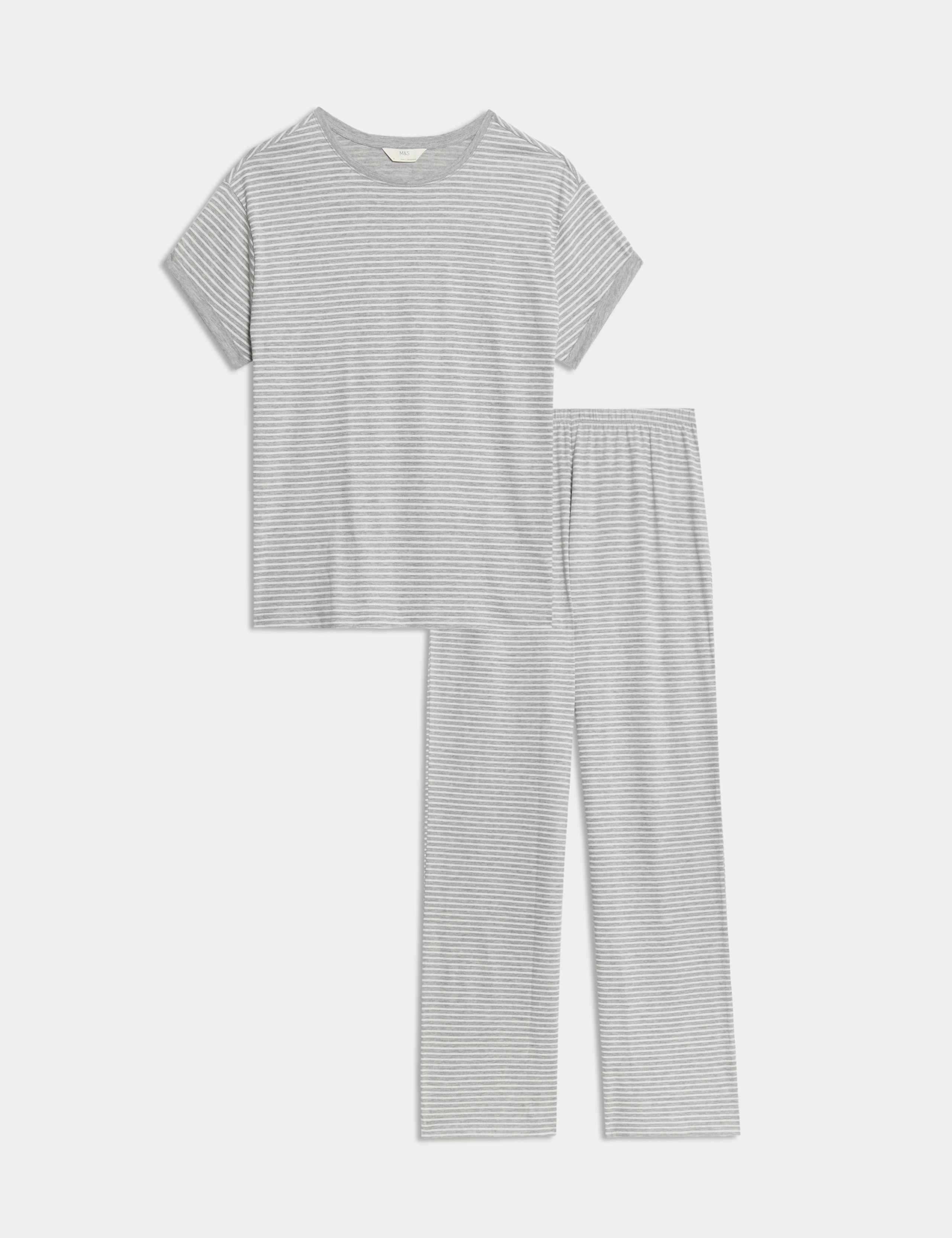 Cotton Rich Leaf Print Pyjama Set 2 of 5
