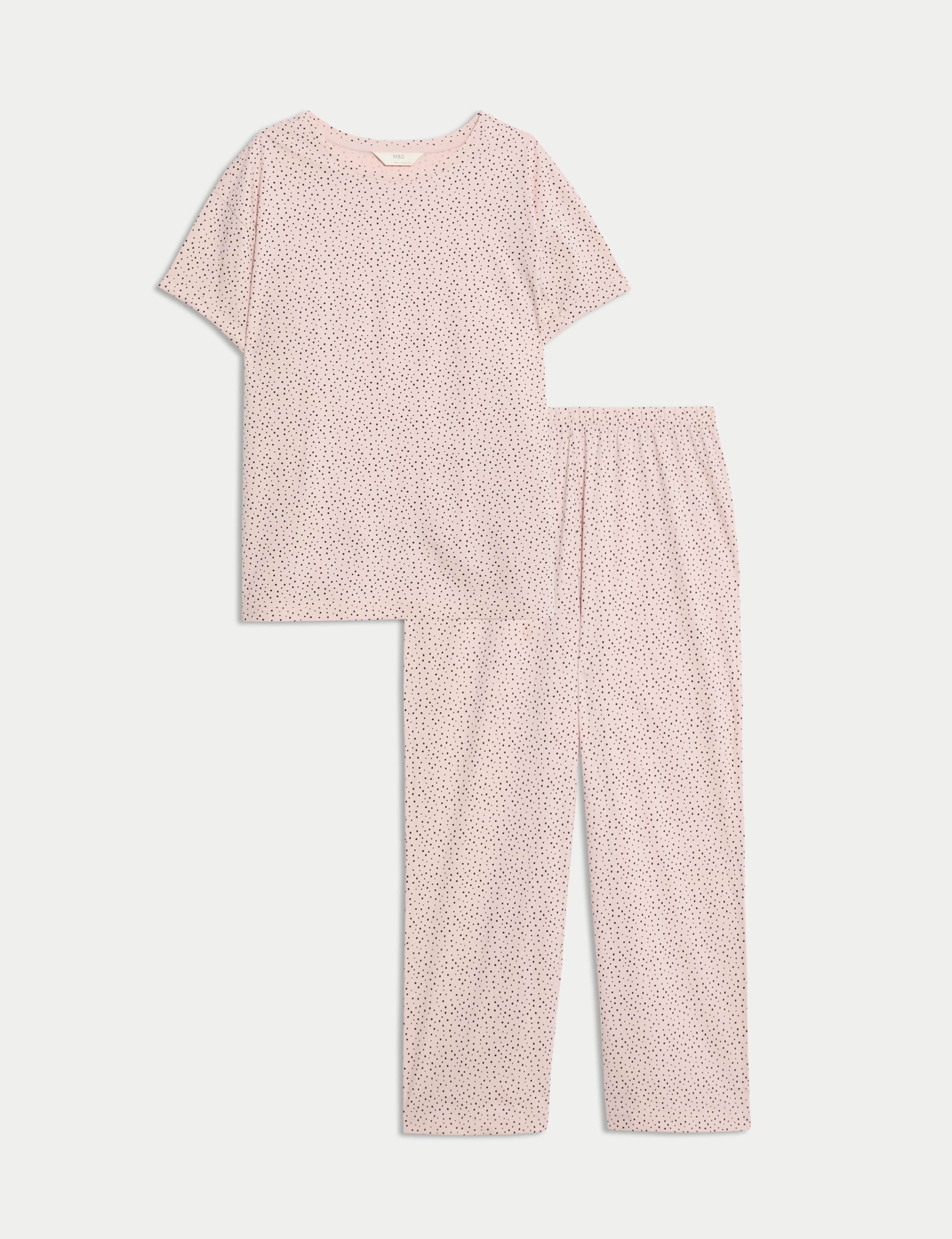 Cotton Rich Printed Cropped Pyjama Set 2 of 5