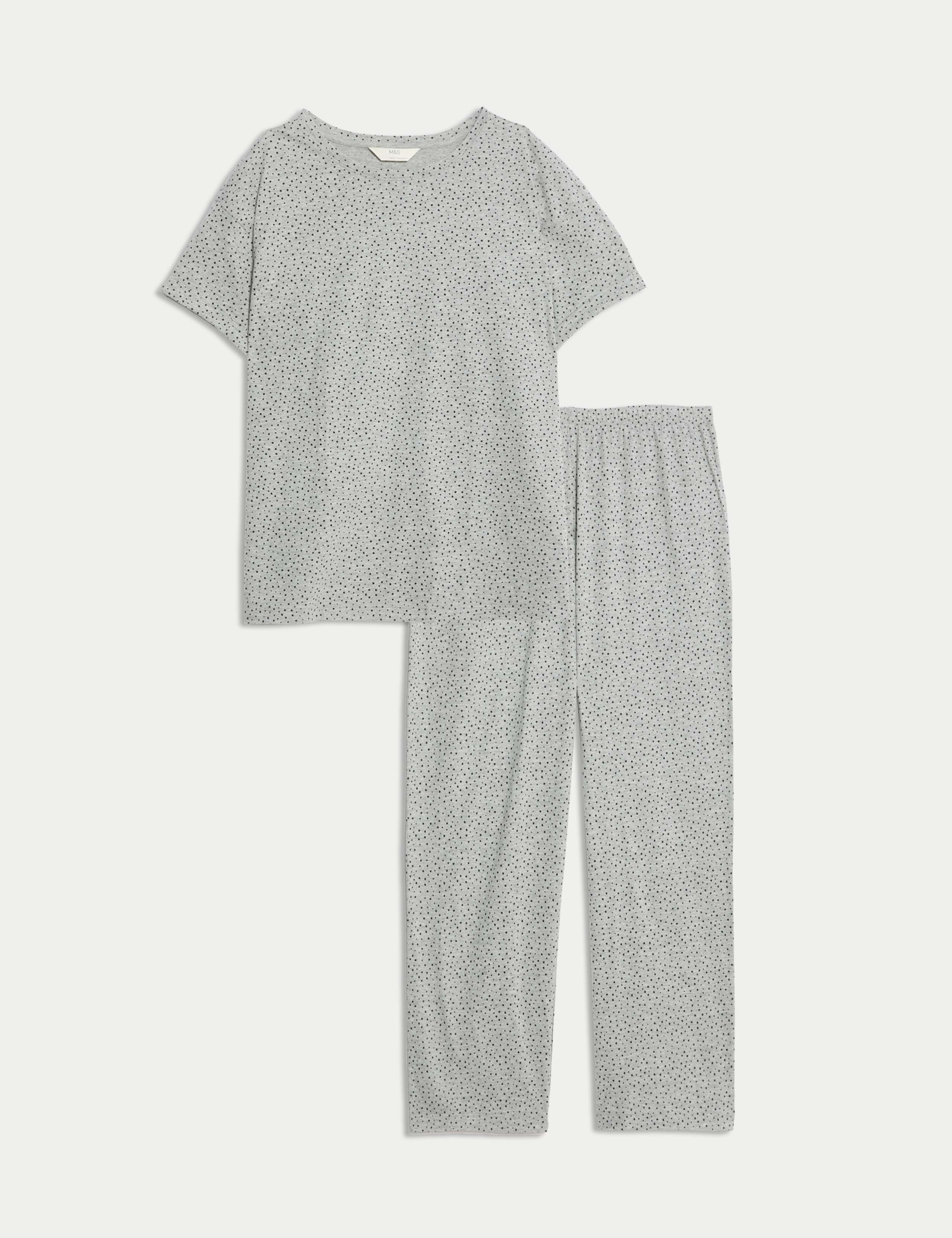 Cotton Rich Printed Cropped Pyjama Set 2 of 5