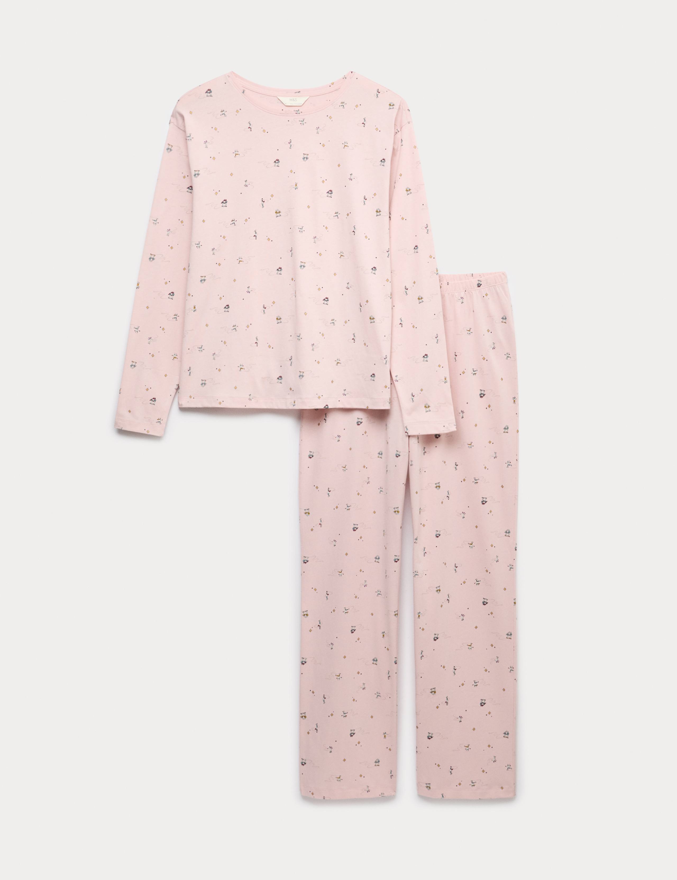 Pure Cotton Printed Pyjama Set 2 of 5