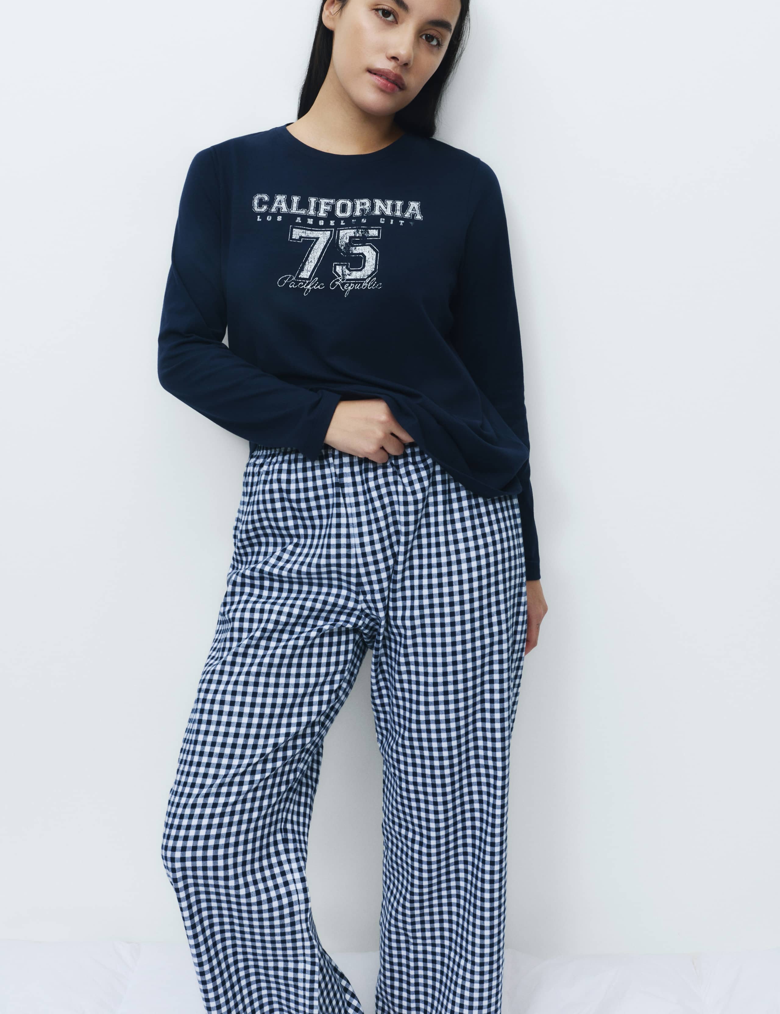 Pure Cotton Printed Long Sleeve Pyjama Set 4 of 5