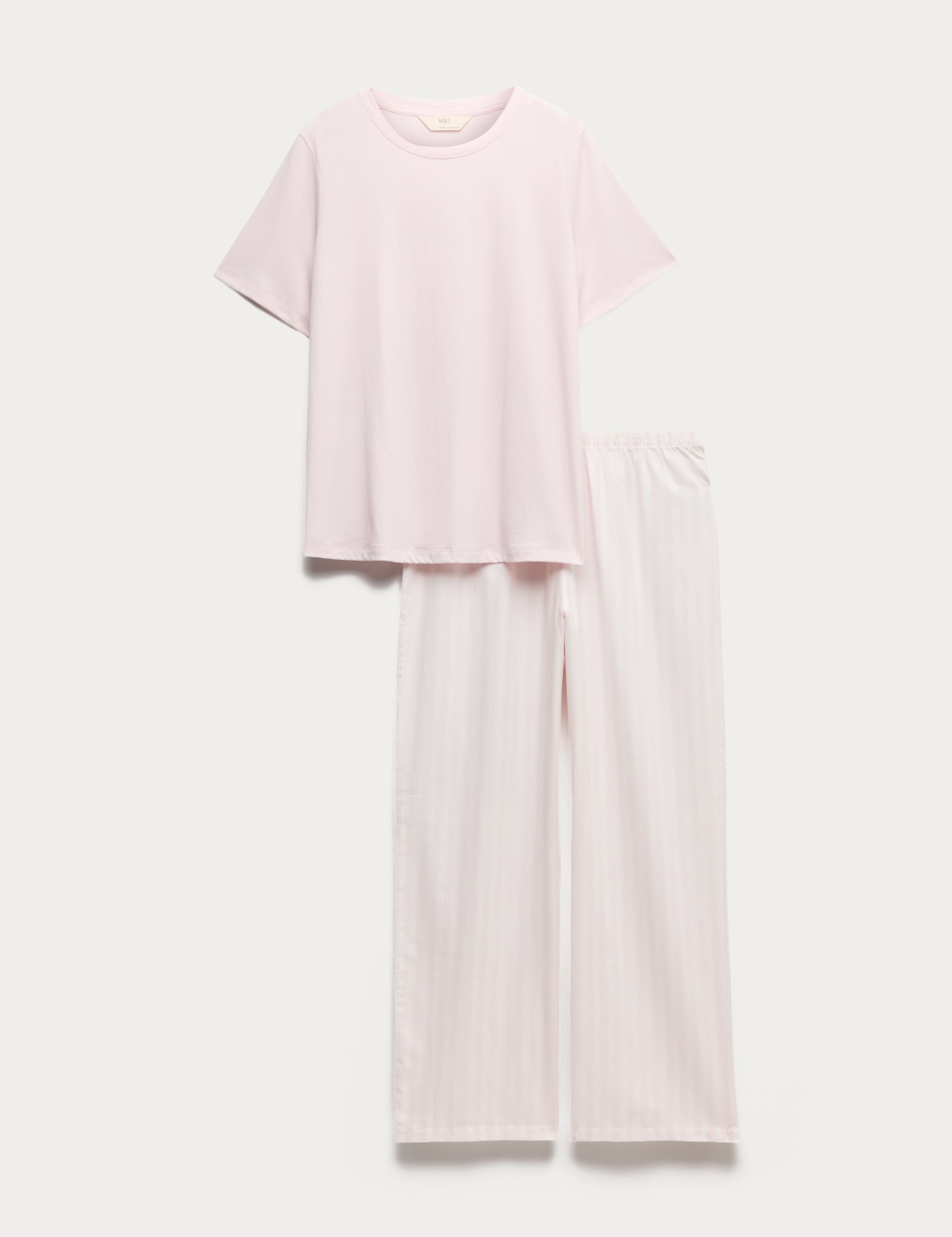 Pure Cotton Pyjama Set With Woven Bottoms 2 of 4