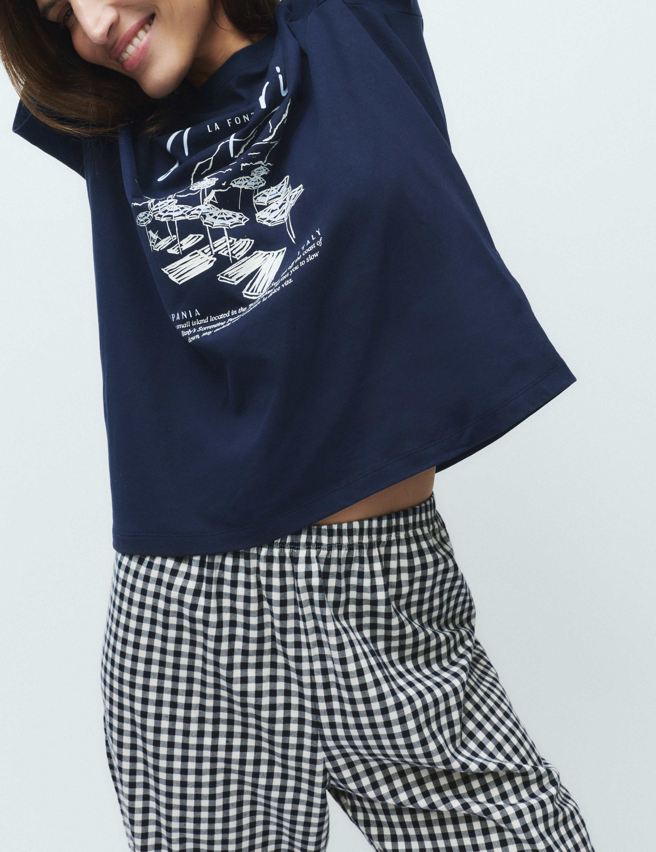 Pure Cotton Pyjama Set With Woven Bottoms 5 of 5