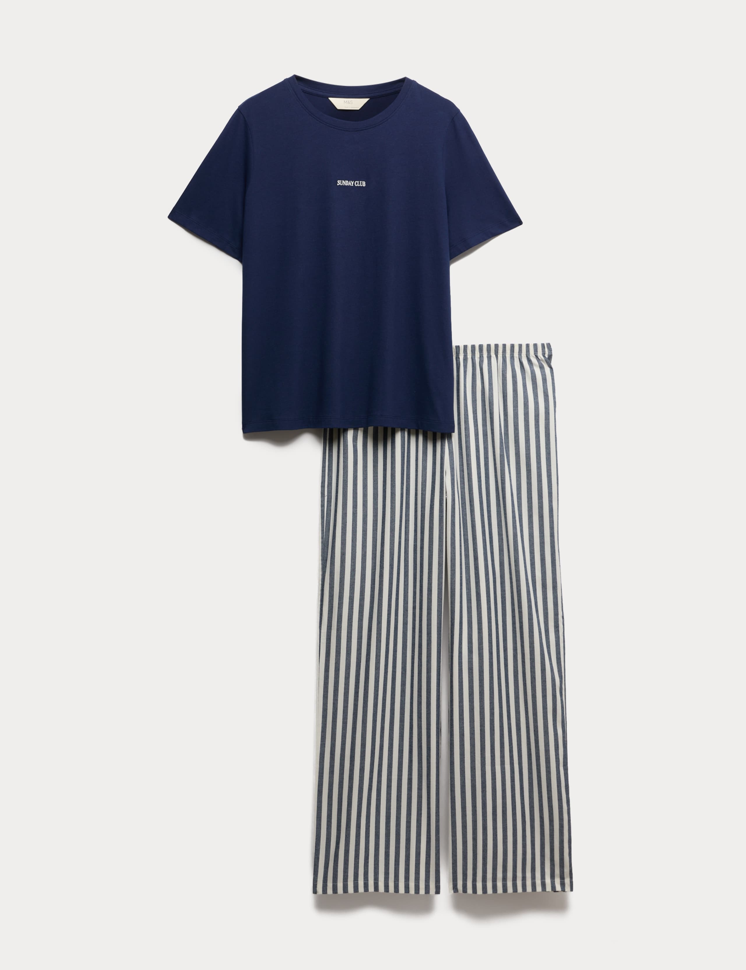 Pure Cotton Pyjama Set With Woven Bottoms 2 of 4