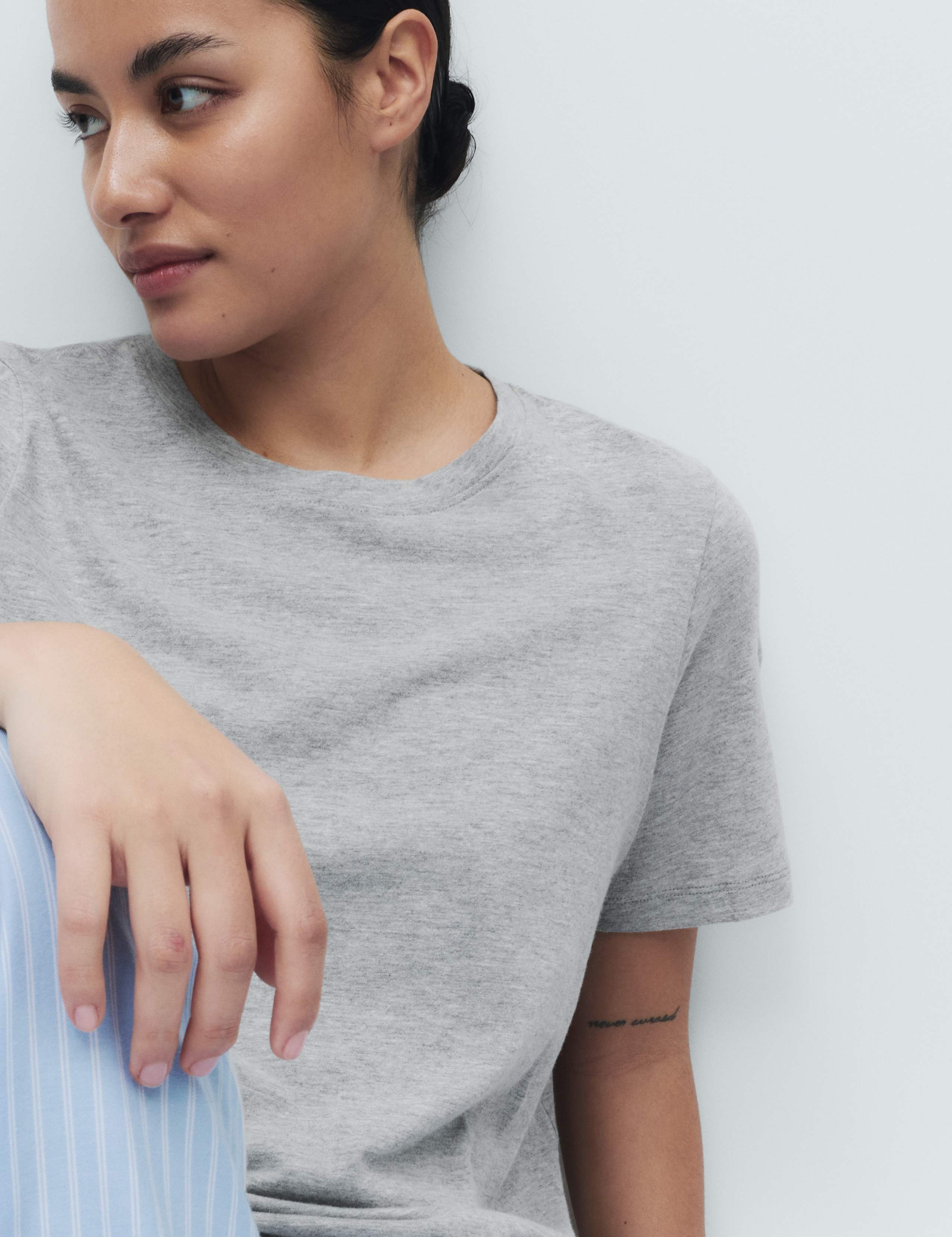 Pure Cotton Pyjama Set With Woven Bottoms 5 of 5