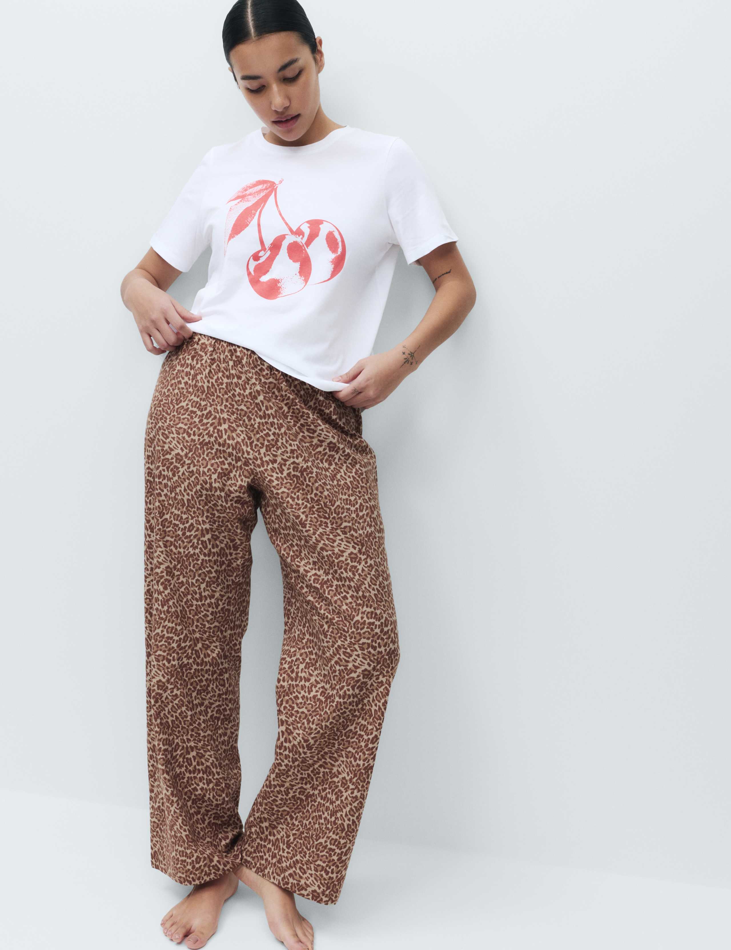 Pure Cotton Pyjama Set With Woven Bottoms 5 of 5