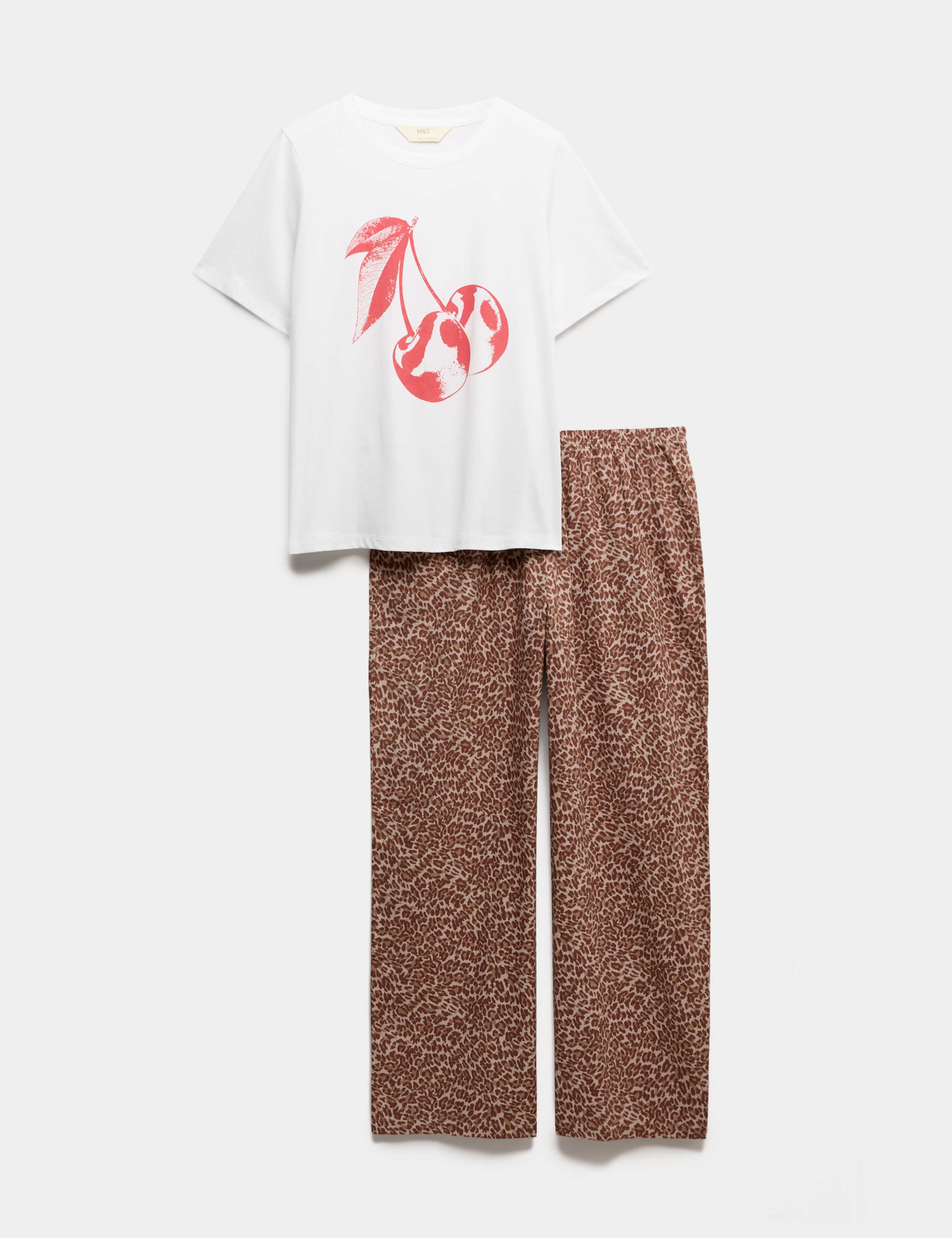 Pure Cotton Pyjama Set With Woven Bottoms 2 of 5