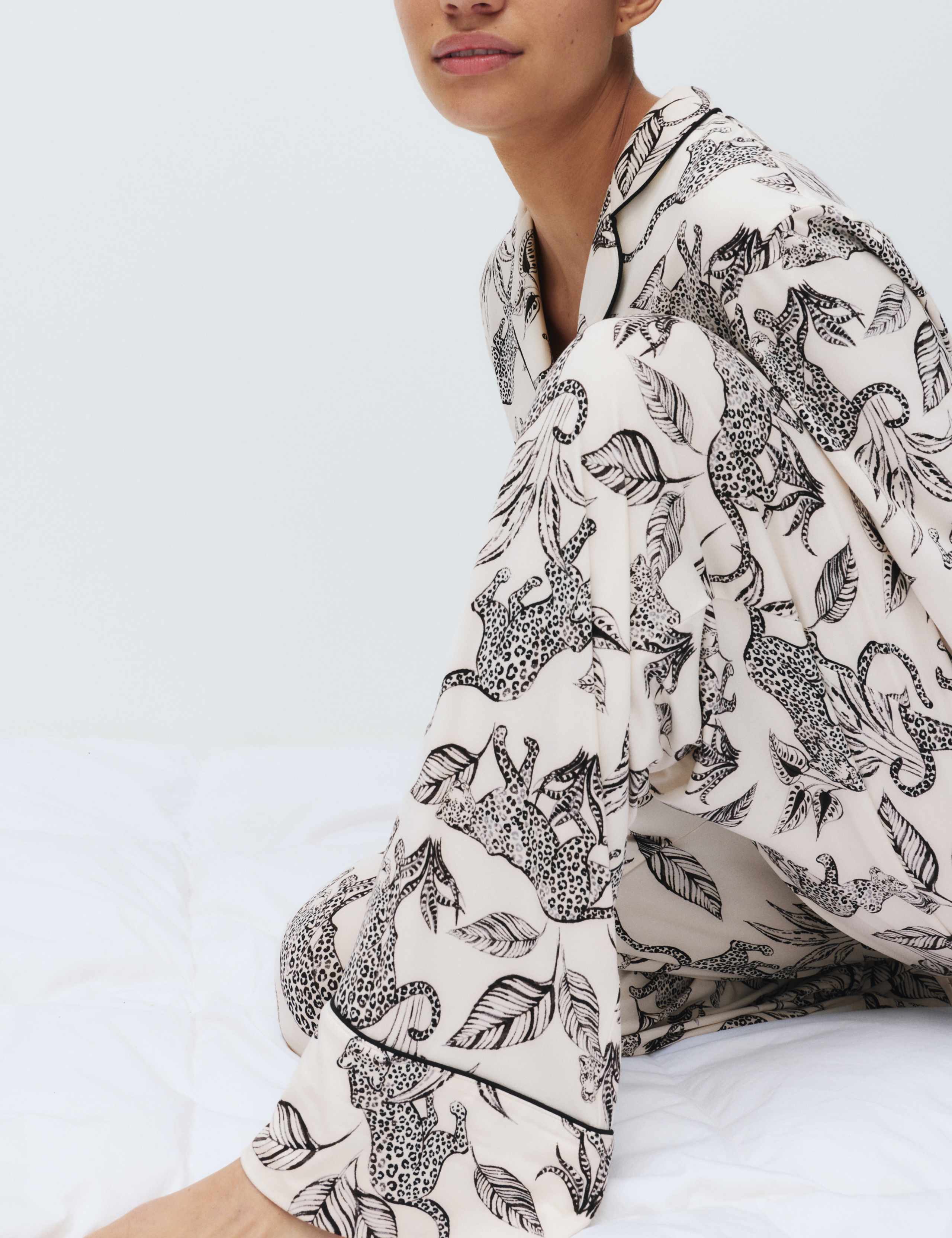 Soft Touch Printed Revere Pyjama Set 1 of 5