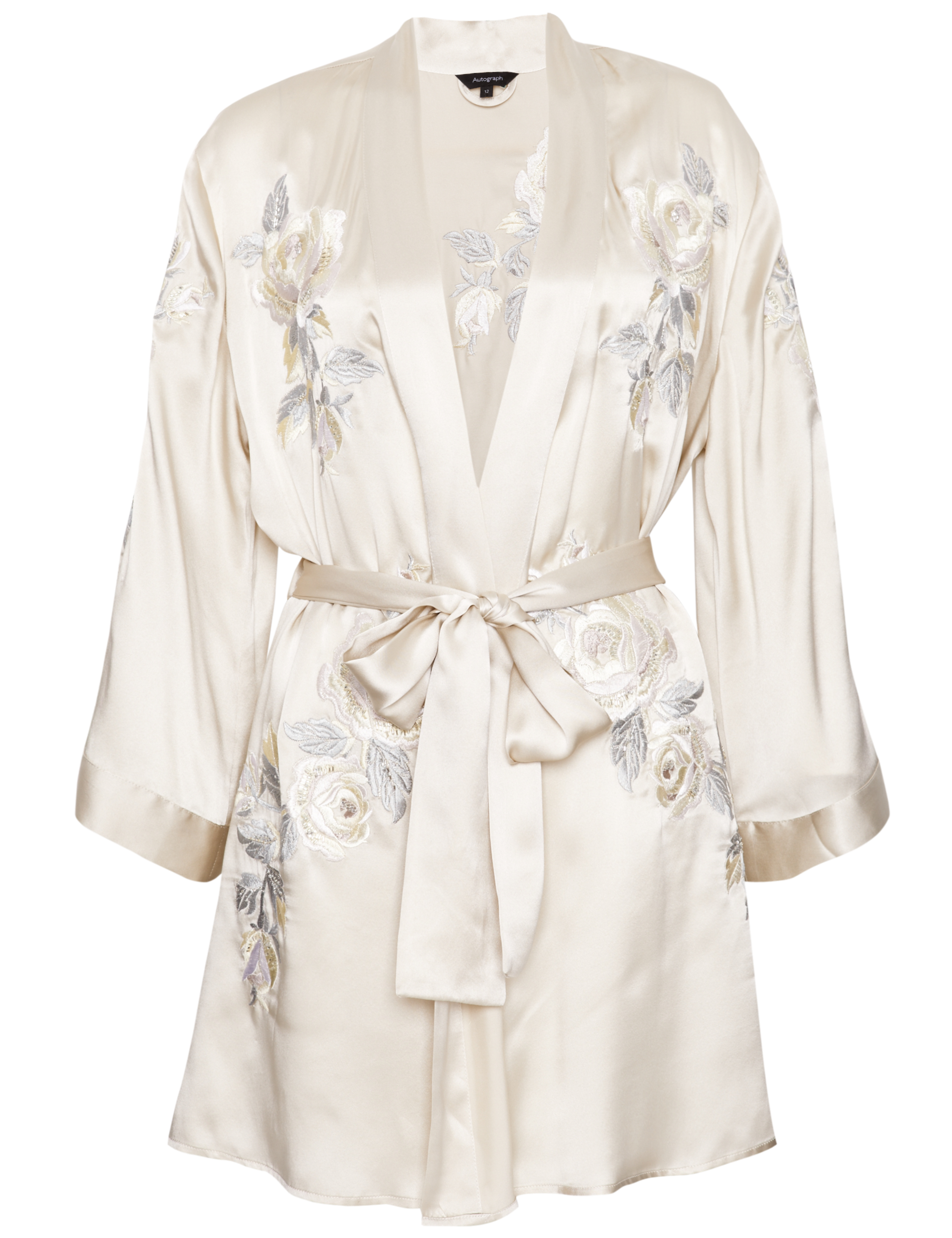 Silk Embroidered Kimono Wrap 2 of 4
