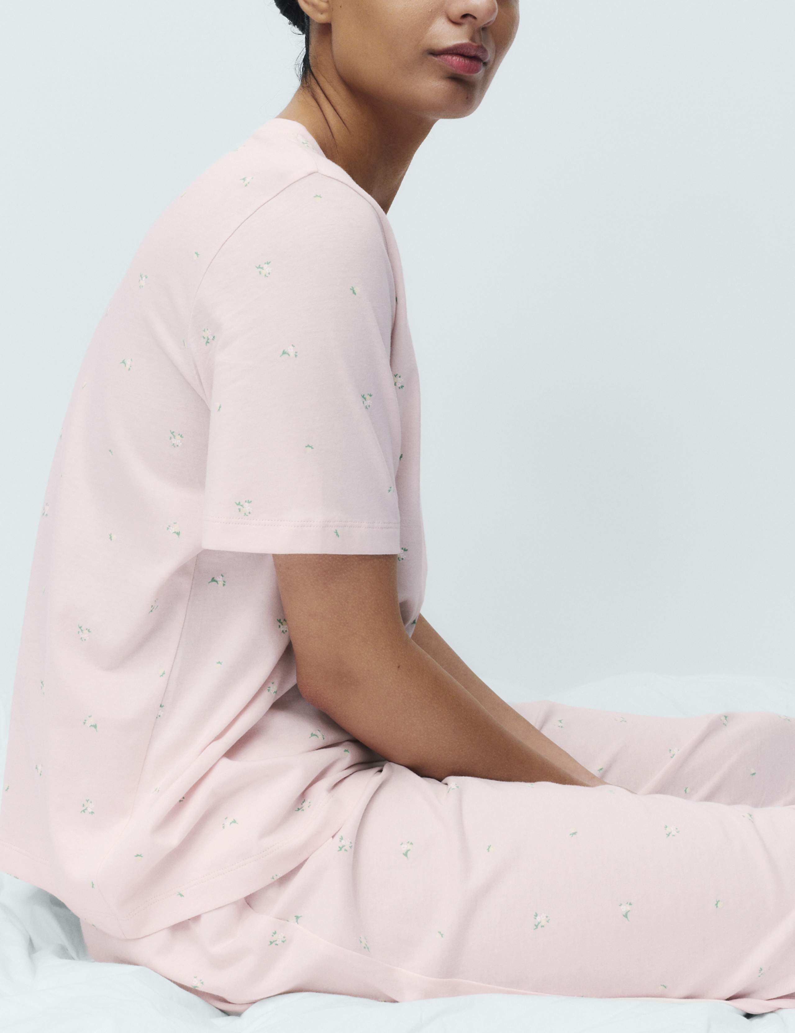 Pure Cotton Printed Cropped Pyjama Set 4 of 4