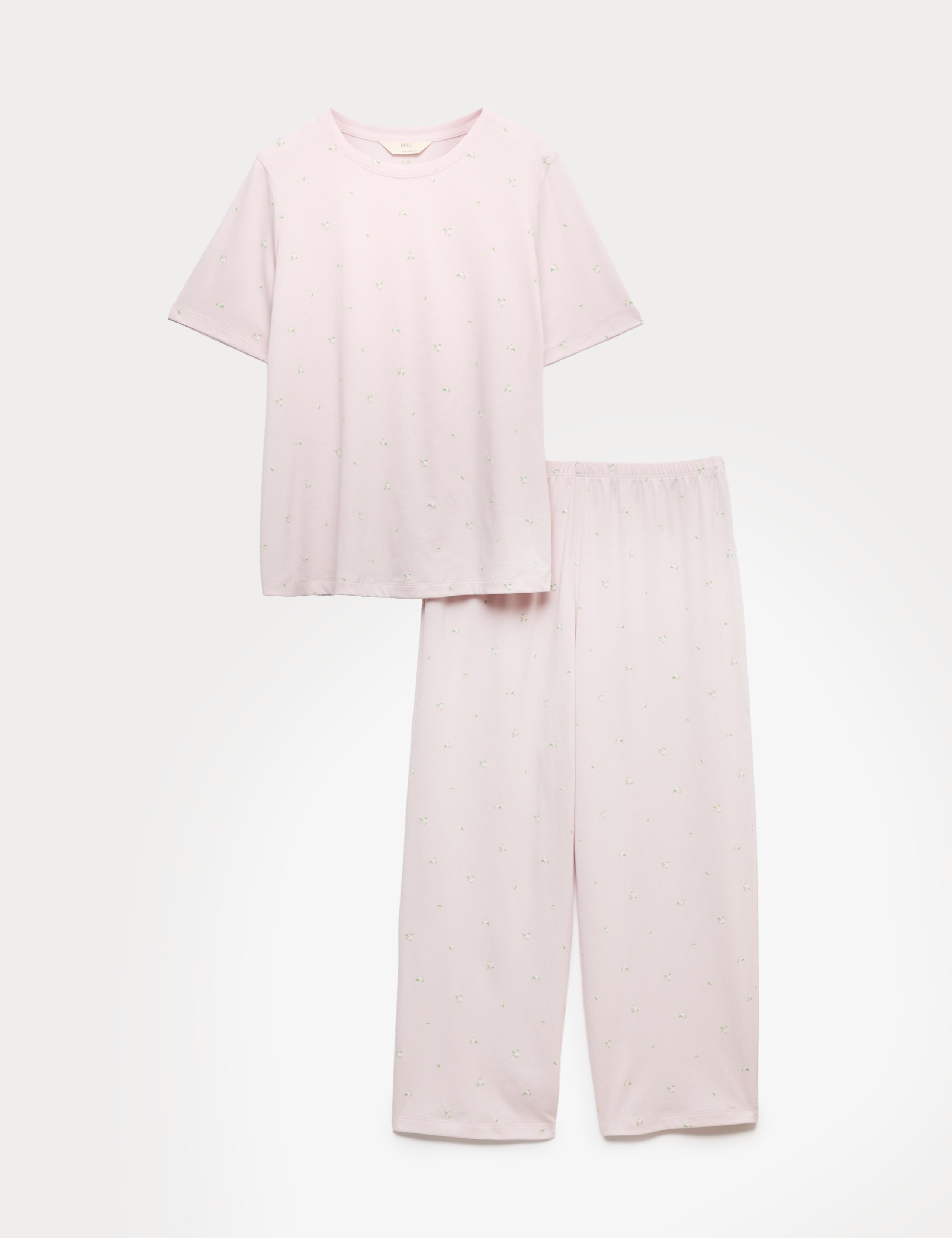 Pure Cotton Printed Cropped Pyjama Set 2 of 4