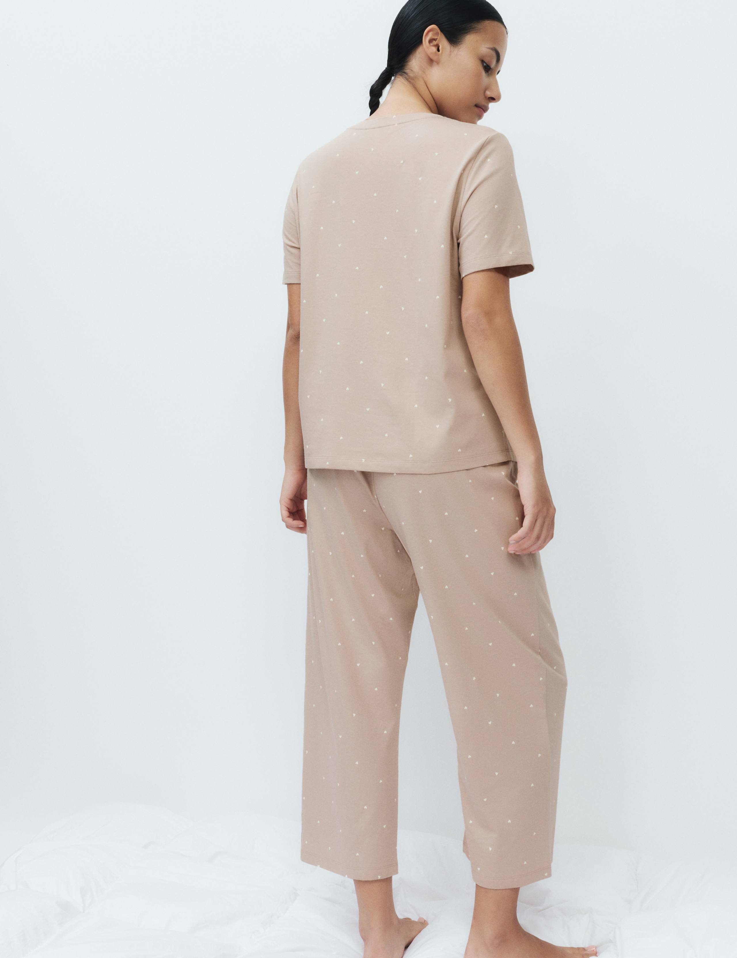 Pure Cotton Printed Cropped Pyjama Set 4 of 4