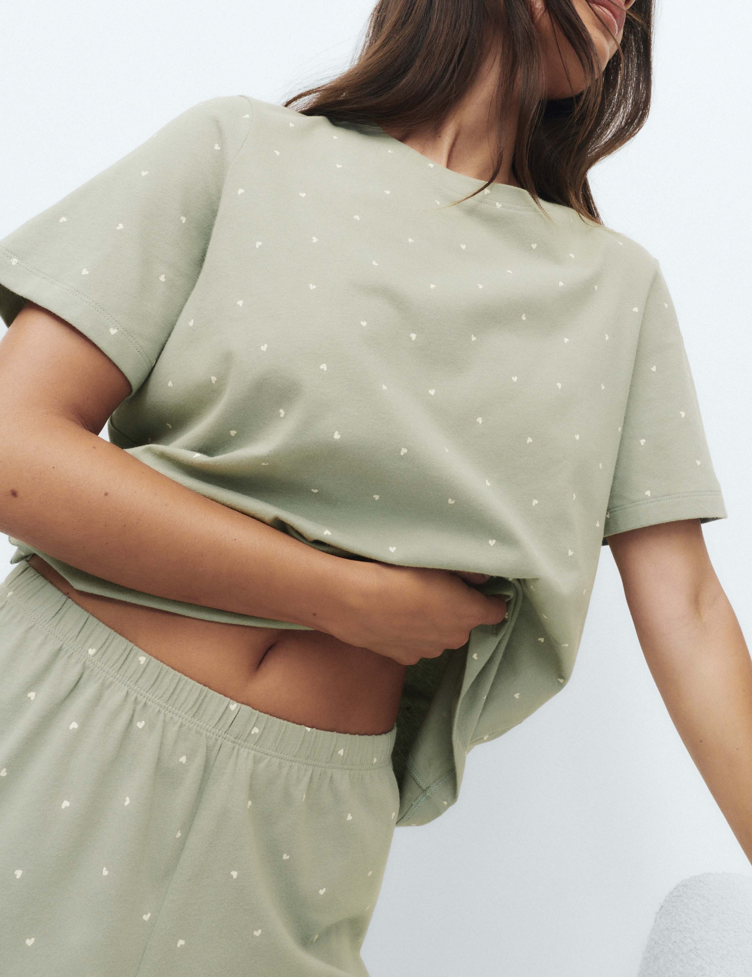 Cotton Rich Printed Cropped Pyjama Set 3 of 5