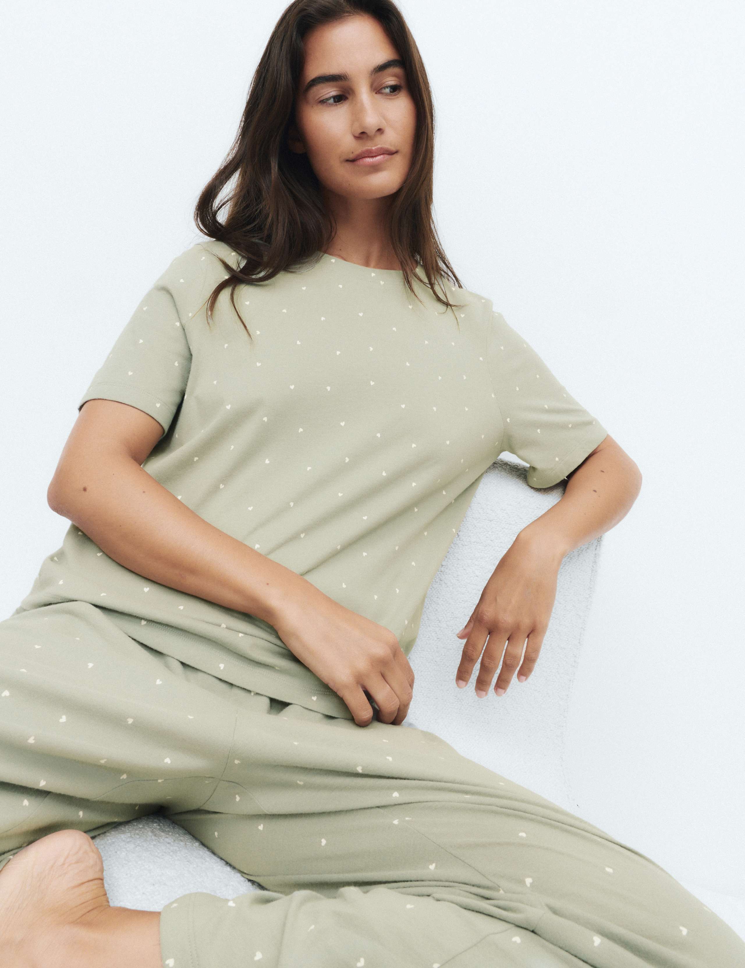 Cotton Rich Printed Cropped Pyjama Set 4 of 5