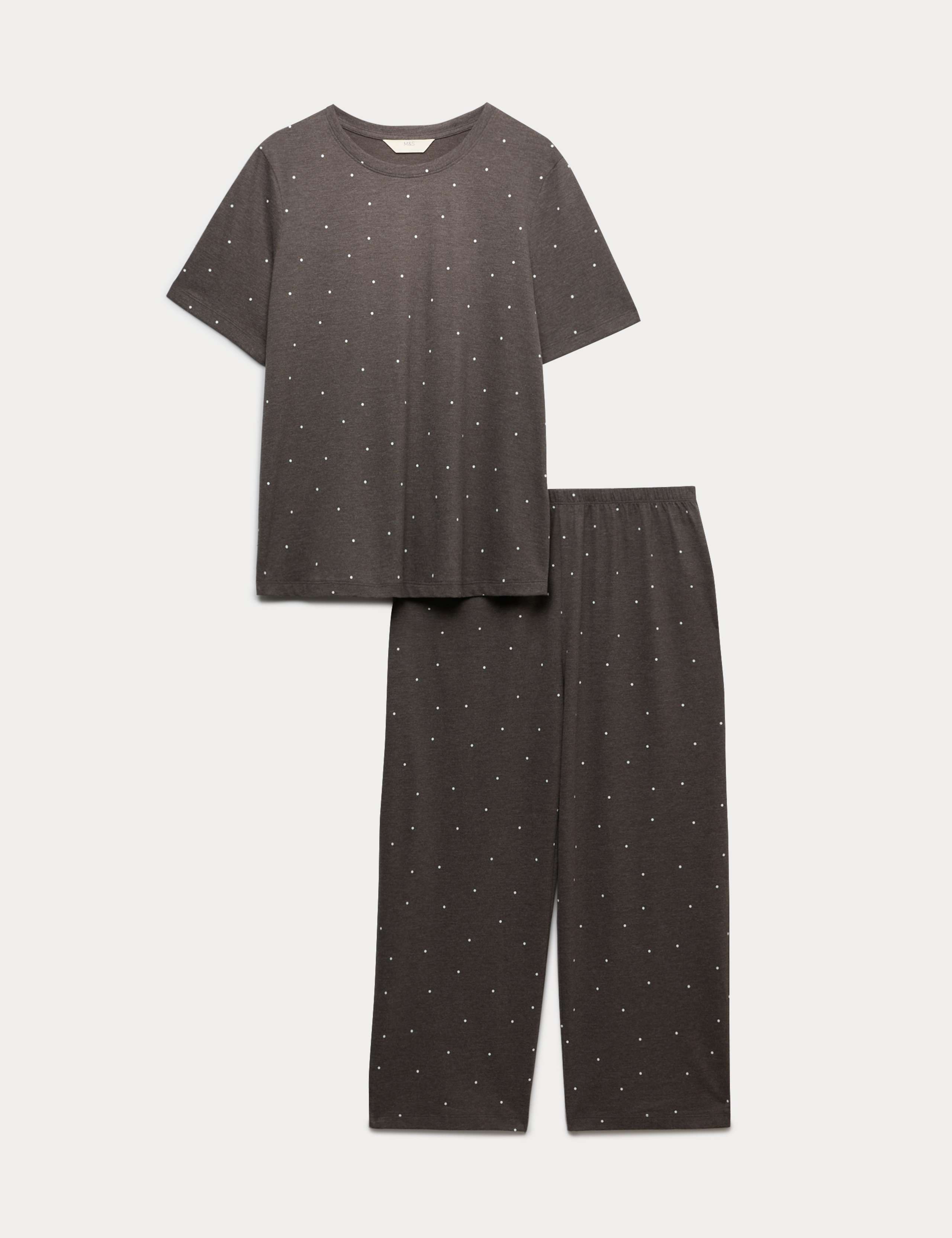 Pure Cotton Printed Cropped Pyjama Set 2 of 4